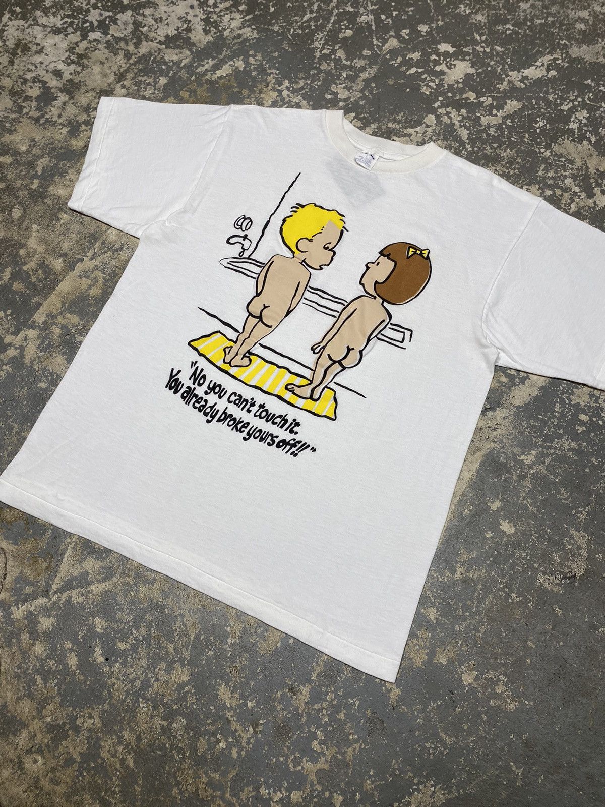Japanese Brand × Vintage Vintage No You Can’t Touch Broke Yours Off Funny 90s Tshirt Size US L / EU 52-54 / 3 - 2 Thumbnail