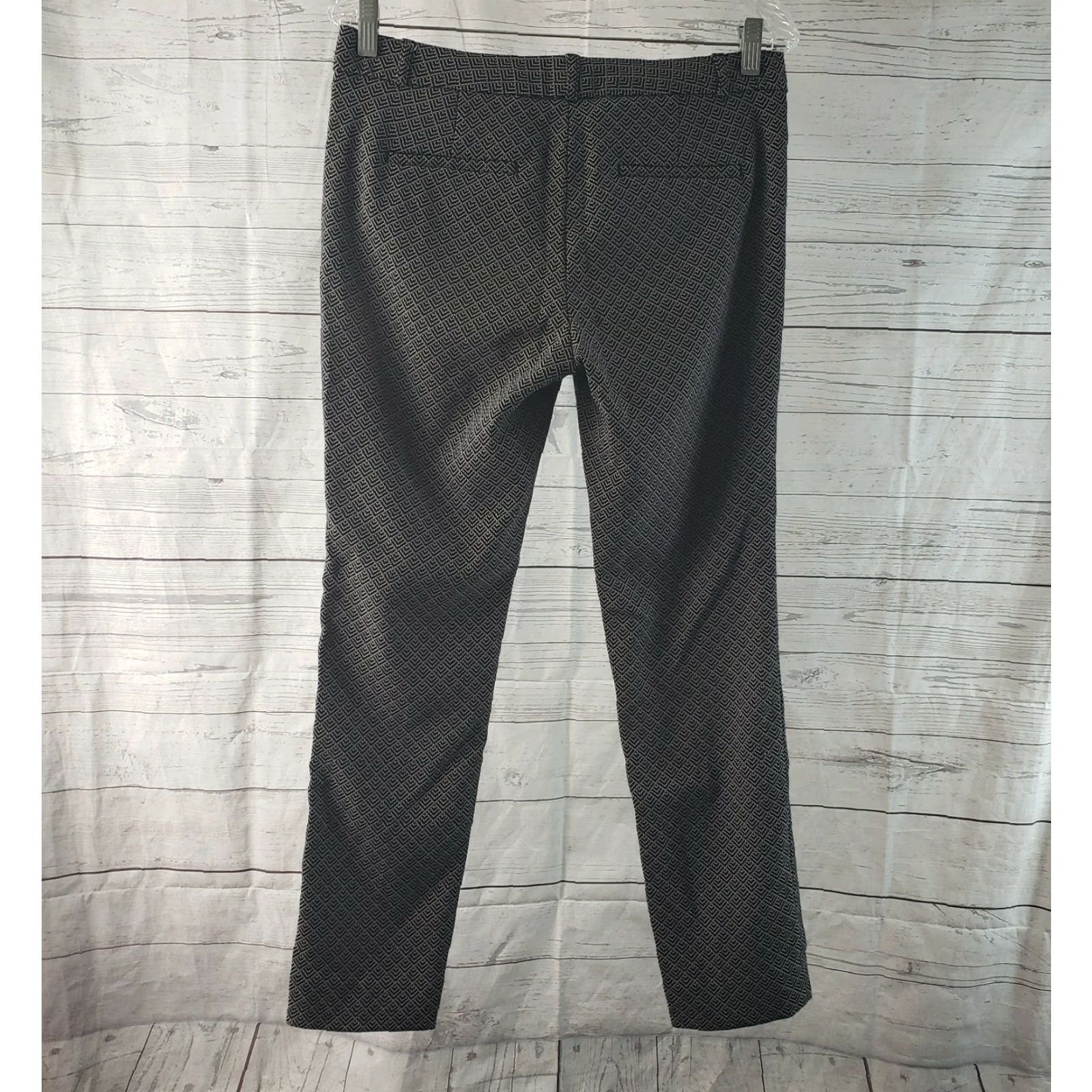 Banana Republic Banana Republic Sloan Pants Womens Sz 6 Black White Ankle 27in Inseam Rayon Blend Geometric Dress Business Casual Slim Size 28" / US 6 / IT 42 - 3 Thumbnail