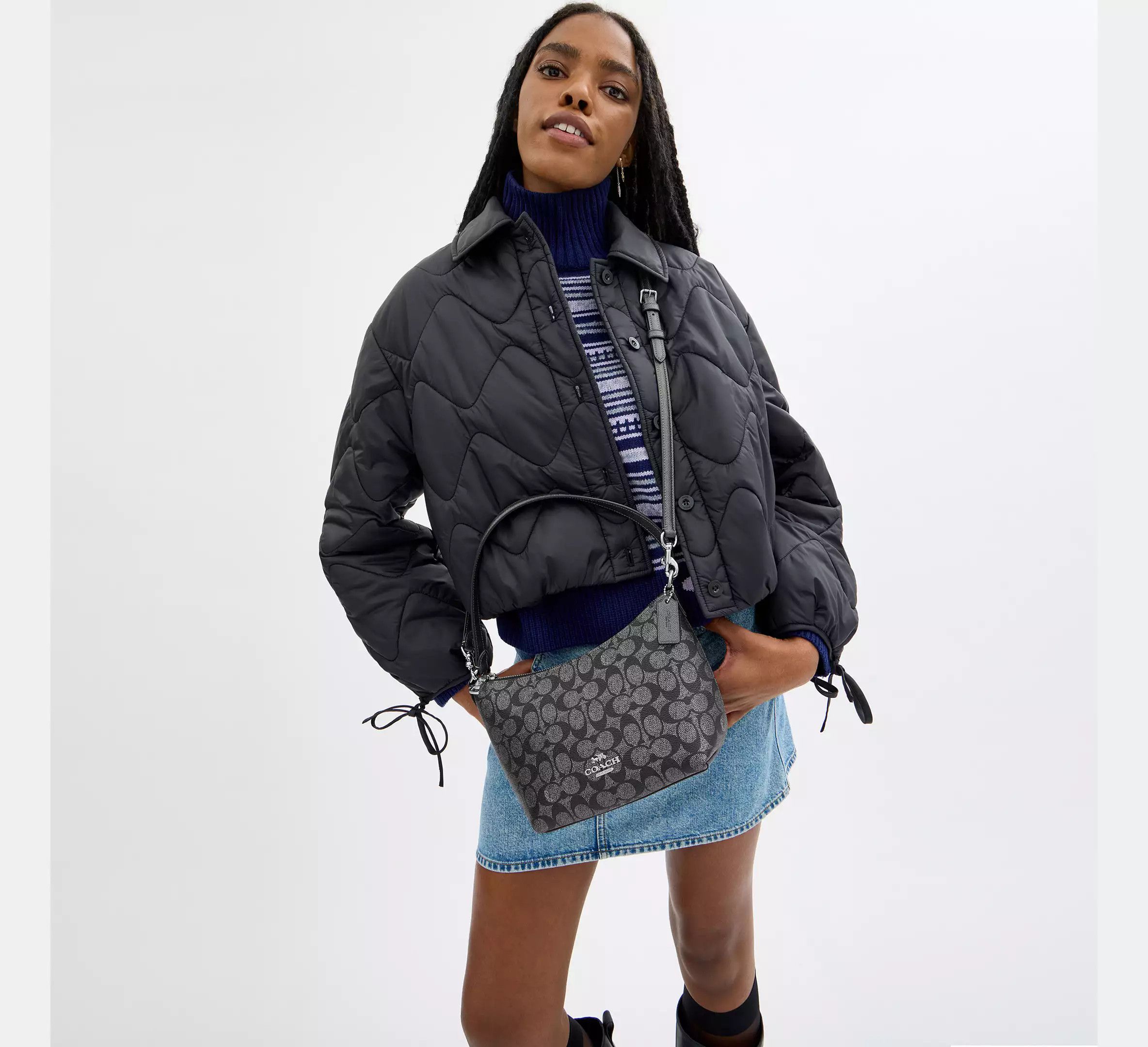 Coach Zip Top Shoulder Bag In Signature Canvas CW391 Size ONE SIZE - 8 Thumbnail
