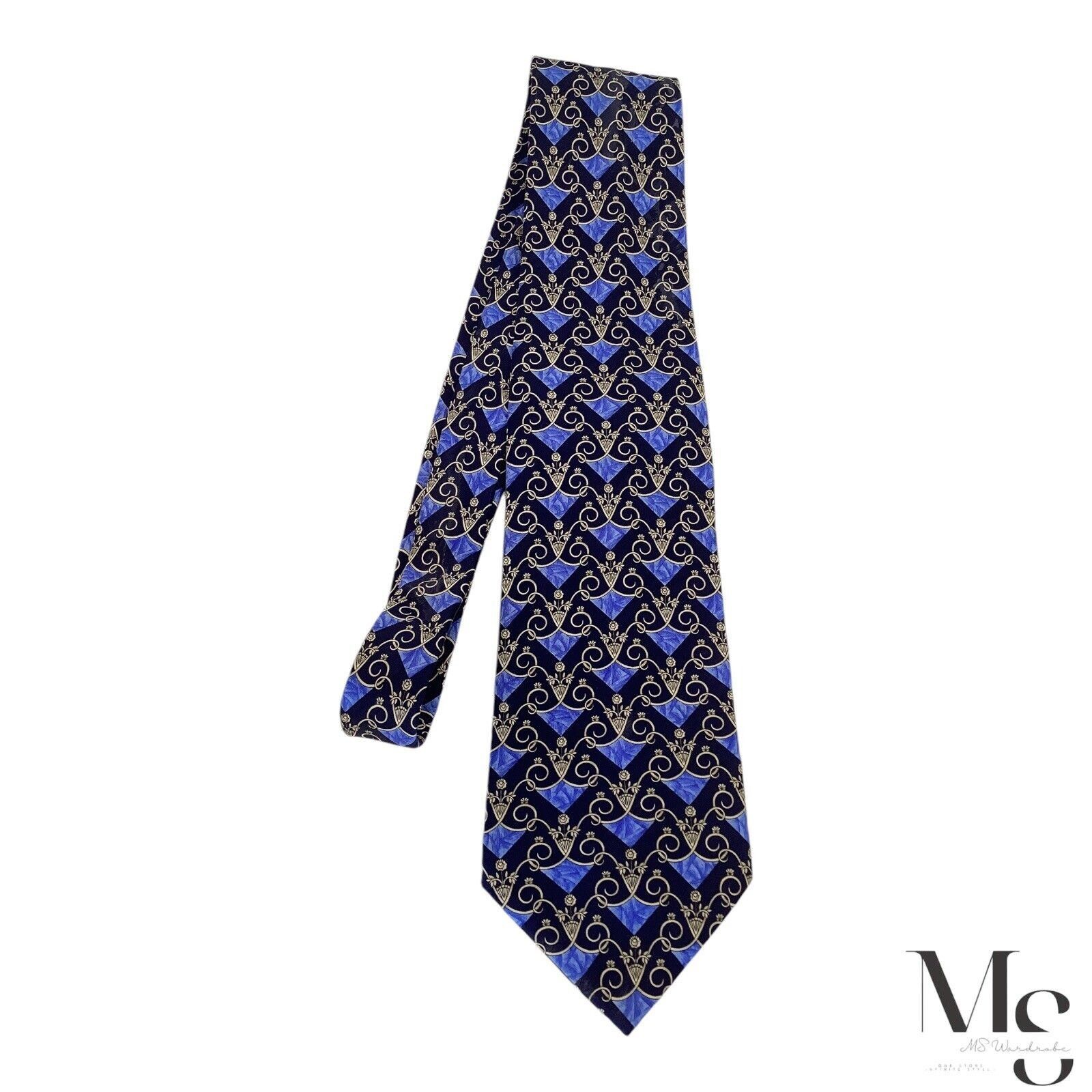 Lanvin LANVIN PARIS Blue Baroque Luxury Silk Tie France W:3.75" Size ONE SIZE - 6 Thumbnail