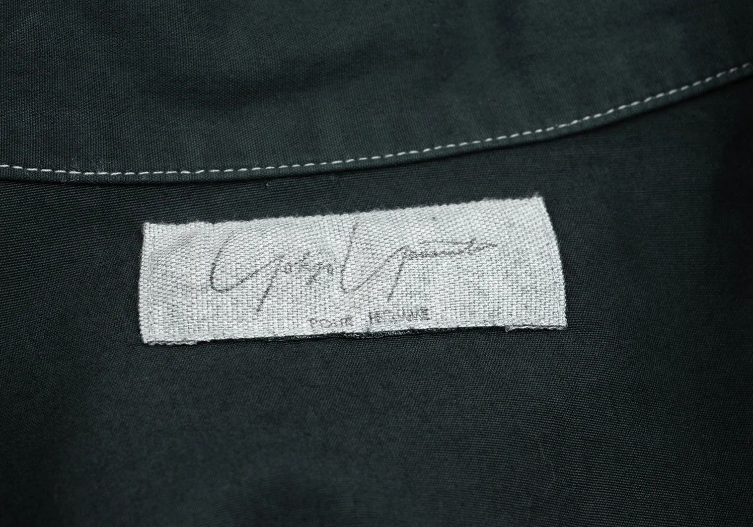 Yohji Yamamoto Yohji Yamamoto White Stitch Design Open Collar Shirt Size US M / EU 48-50 / 2 - 20 Thumbnail
