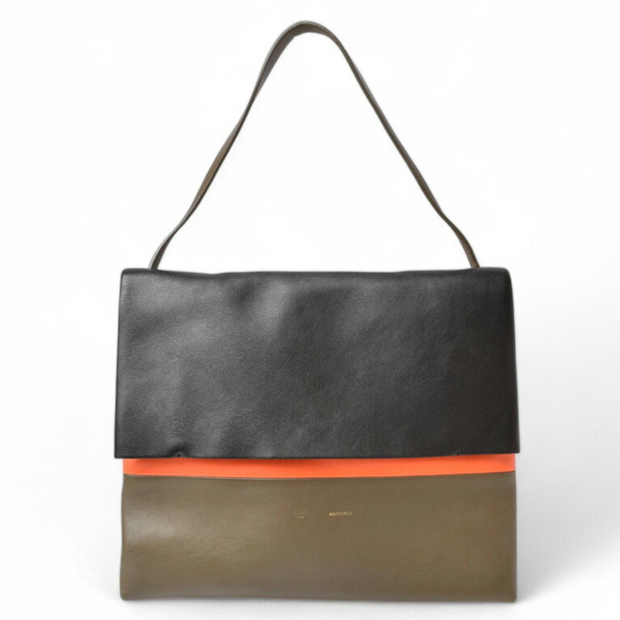 Celine Shoulder Bag Clutch CELINE ALL SOFT Black Orange Khaki 17218