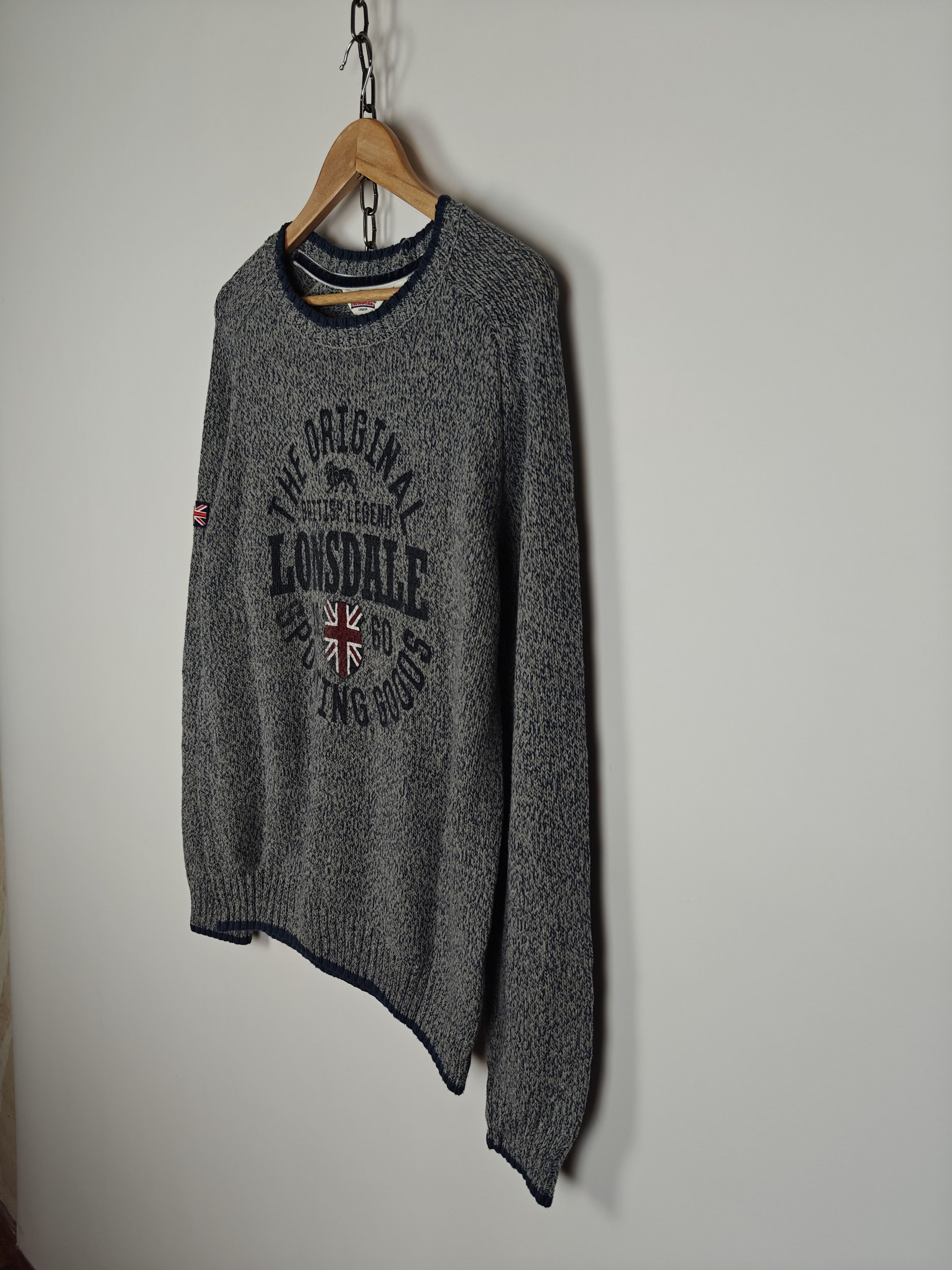 Lonsdale Lonsdale Knit Sweater Center Logo Gray size M Size US M / EU 48-50 / 2 - 6 Thumbnail