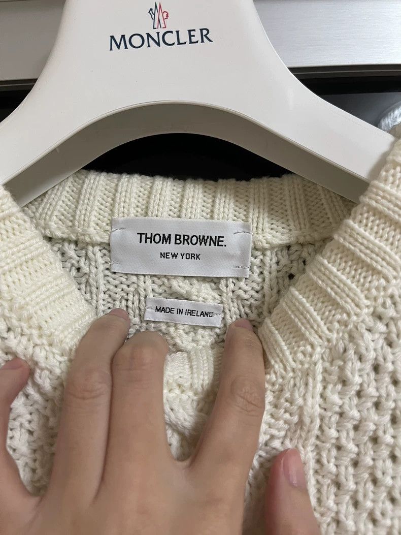 Thom Browne Thom browne White wool sweater 2504-Nextarrow Size US M / EU 48-50 / 2 - 2 Thumbnail