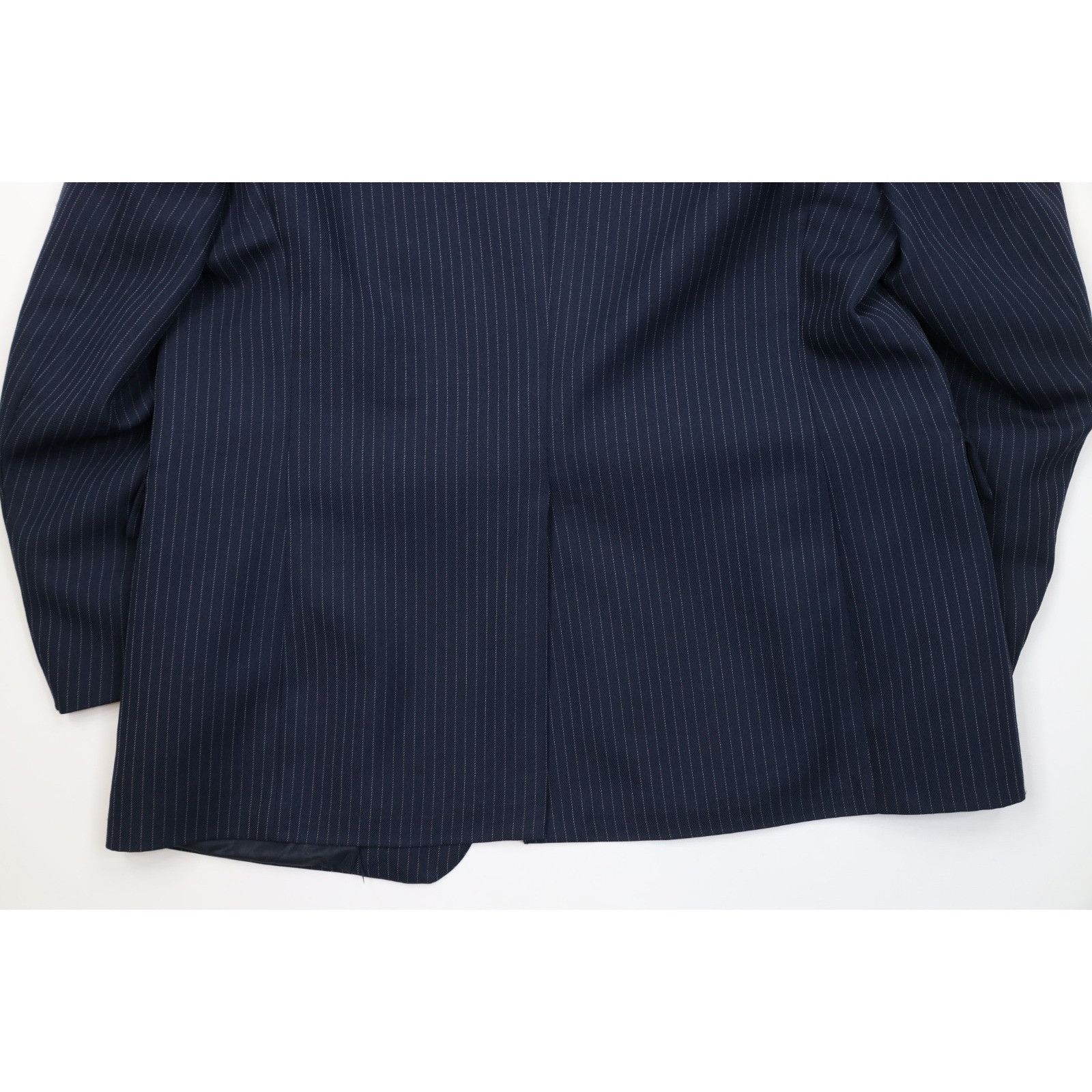 Vintage Vintage 70s 2 Piece Wool Blend Suit Wedding Blue Striped Size 46R - 11 Thumbnail