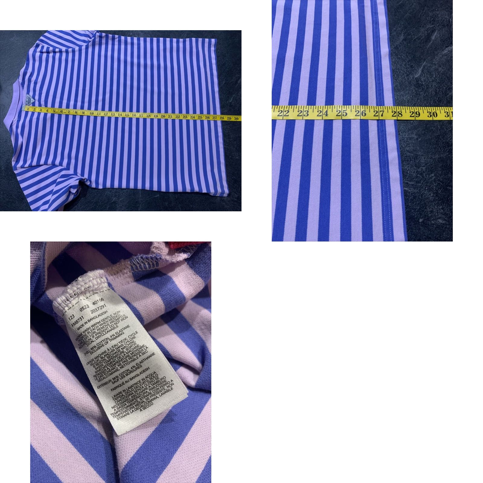 Vintage Columbia PFG Fishing Polo Shirt Mens XL Lavender Blue Striped Short Sleeve Cotton Blend Size US XL / EU 56 / 4 - 8 Thumbnail