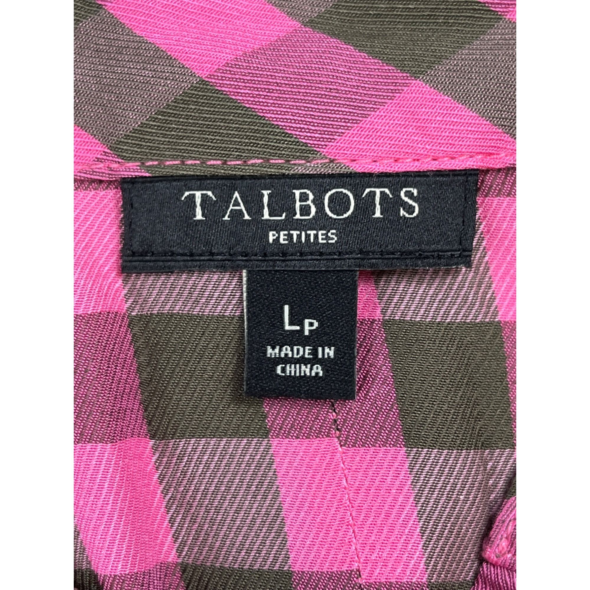 Talbots Talbots SKU 7694 Womens Pink and Brown Checkered Button Up B Size L / US 10 / IT 46 - 9 Thumbnail