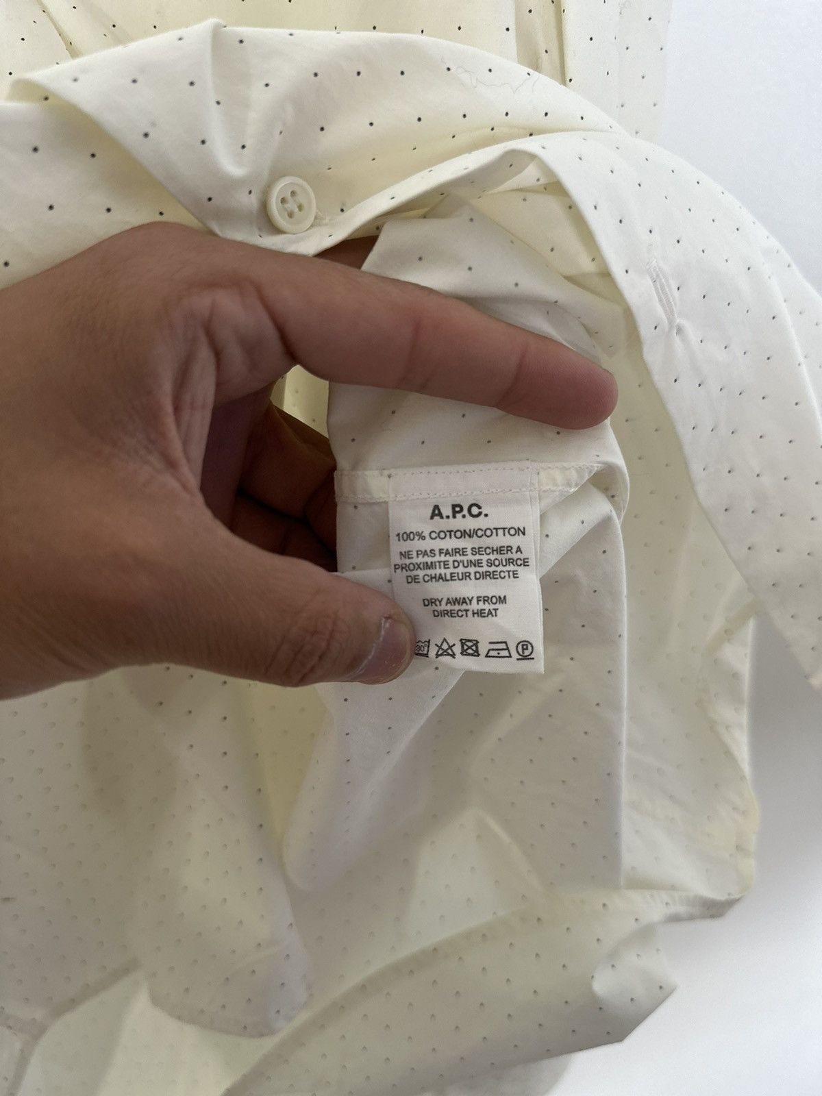 A.P.C. Micro Polka Dot Shirt Size US XL / EU 56 / 4 - 6 Thumbnail