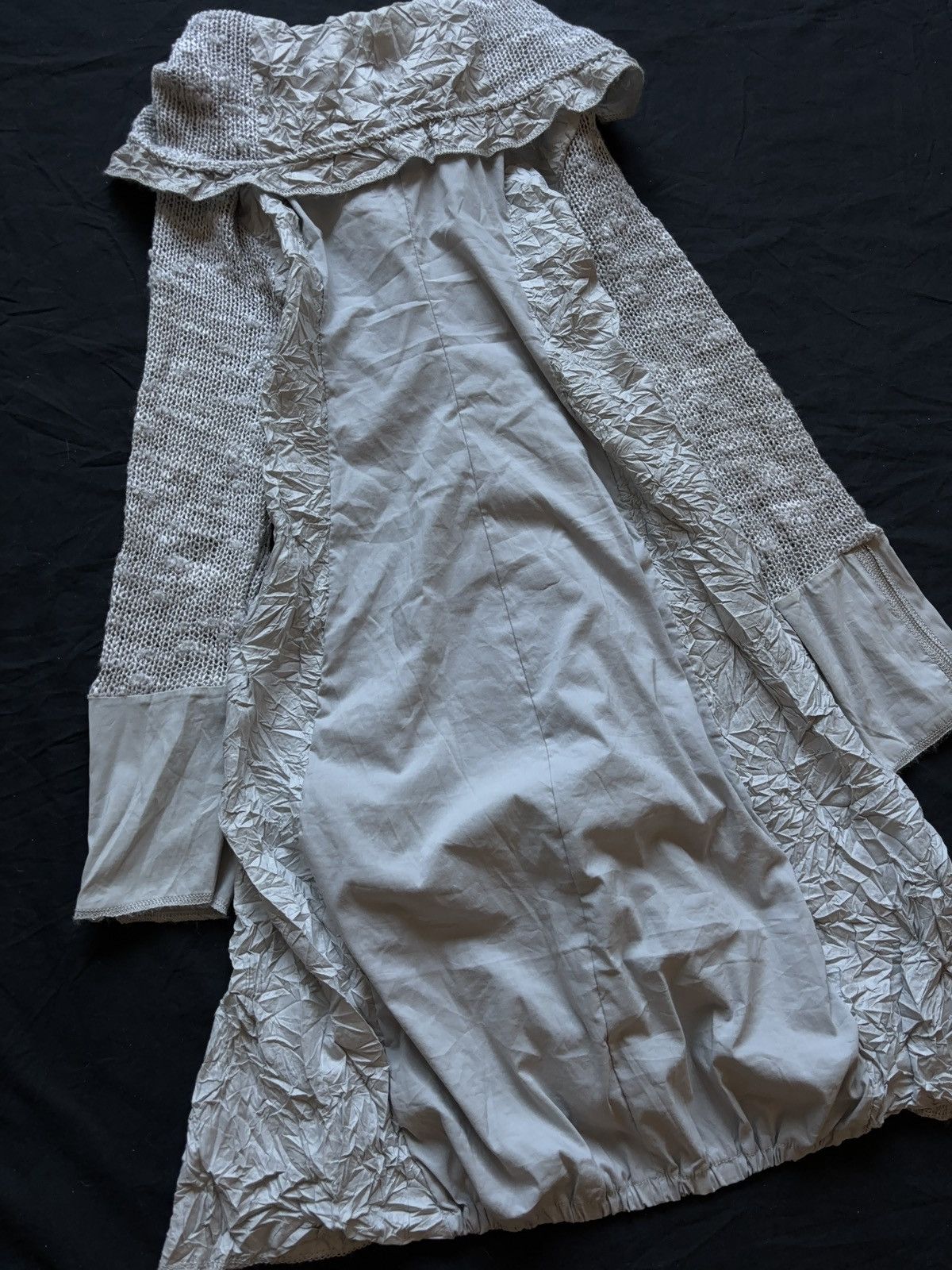 Vintage FRENCH MINI LACE RUFFLE MIXED LONG SLEEVE DRESS Size M / US 6-8 / IT 42-44 - 13 Thumbnail