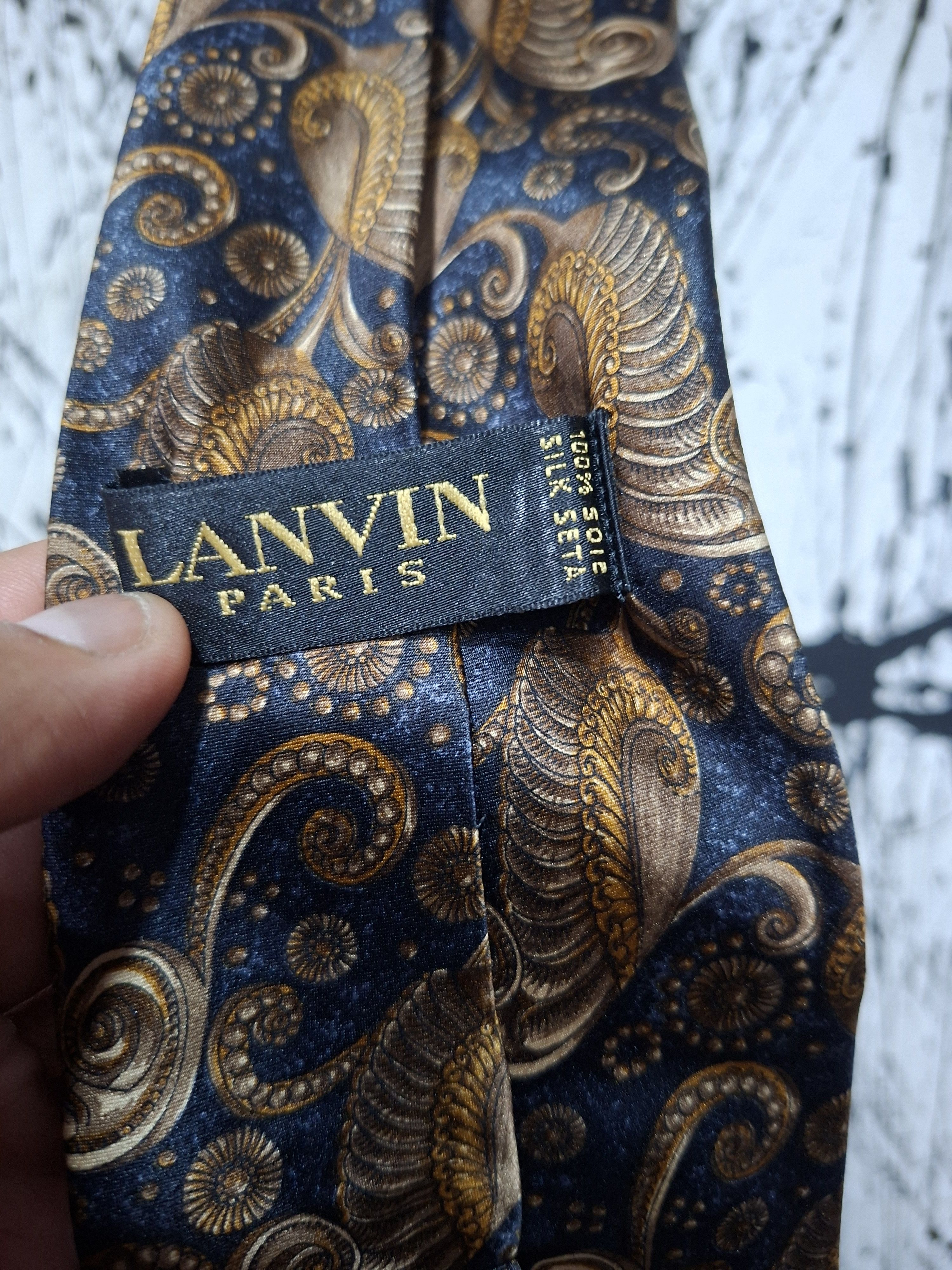 Lanvin LANVIN PARIS PAISLEY PATTERN 100% SILK TIE Size ONE SIZE - 6 Thumbnail
