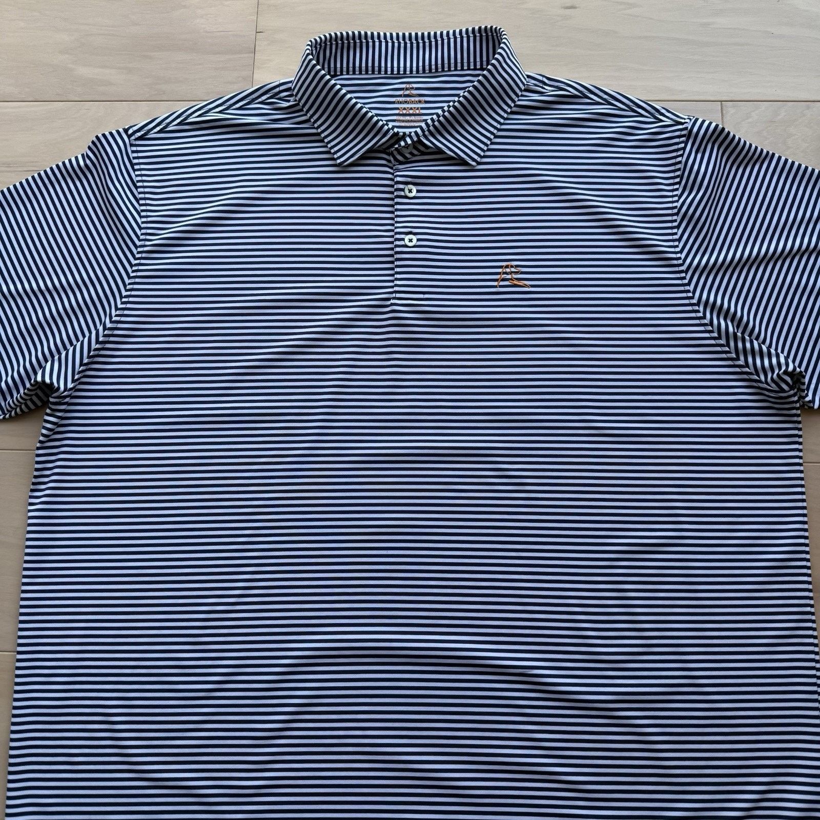 Other Rhoback Polo Shirt 3XL Navy White Striped Golf Tennis Size US XXL / EU 58 / 5 - 3 Thumbnail