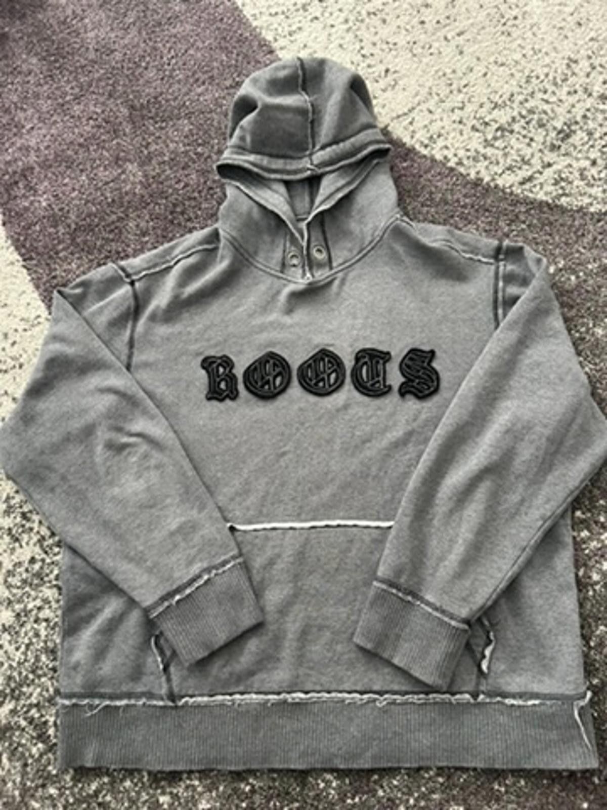 Roots Roots Gothic Logo Hoodie – Distressed Grey Pullover Size US XL / EU 56 / 4 - 1 Thumbnail