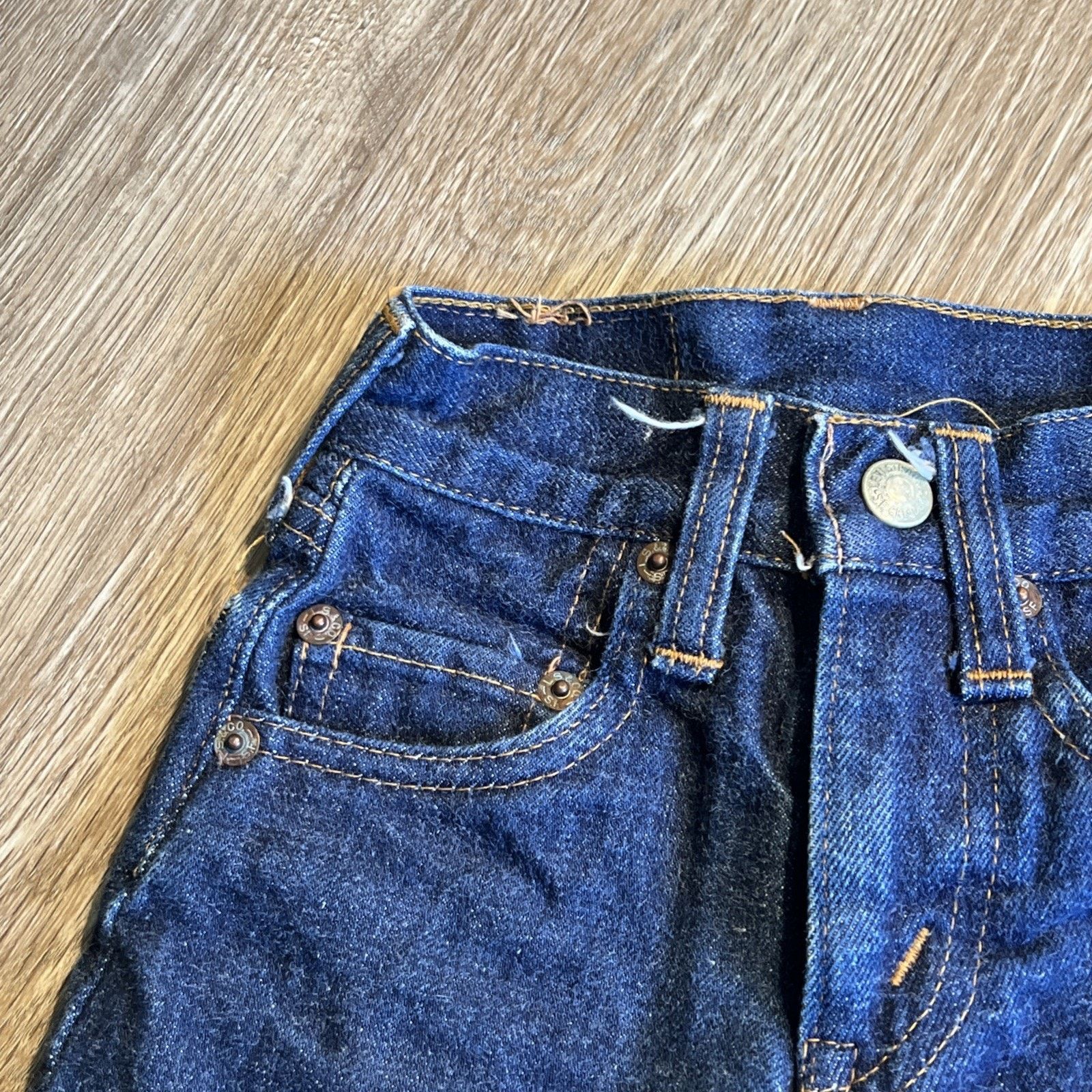 Levi's Levi 302 Big E 0 Toddler Dark Denim V Stitch Dark Indigo Size 25" / US 0 / IT 36 - 7 Thumbnail