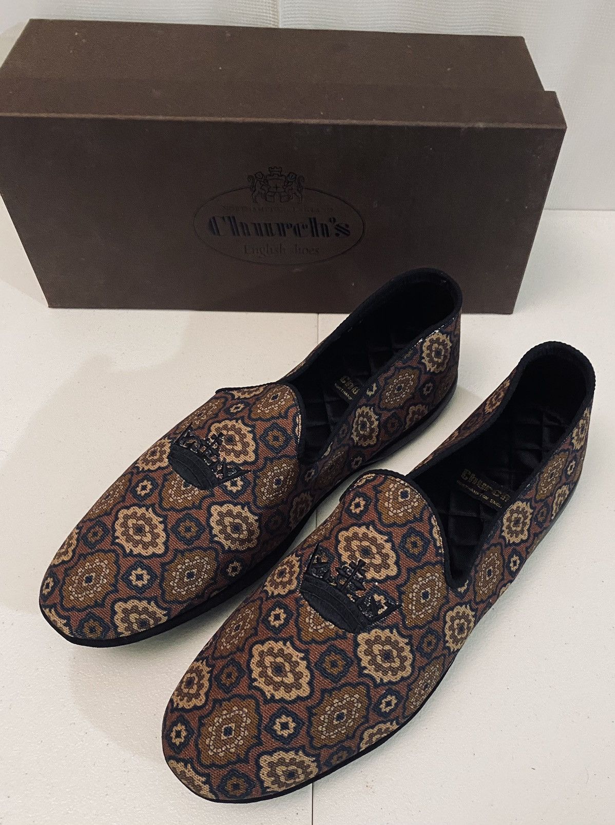 Church's Church’s 🏴󠁧󠁢󠁥󠁮󠁧󠁿 Kanvas Quilted Insole Suede House Slipper 11 New Size US 11 / EU 44 - 10 Thumbnail