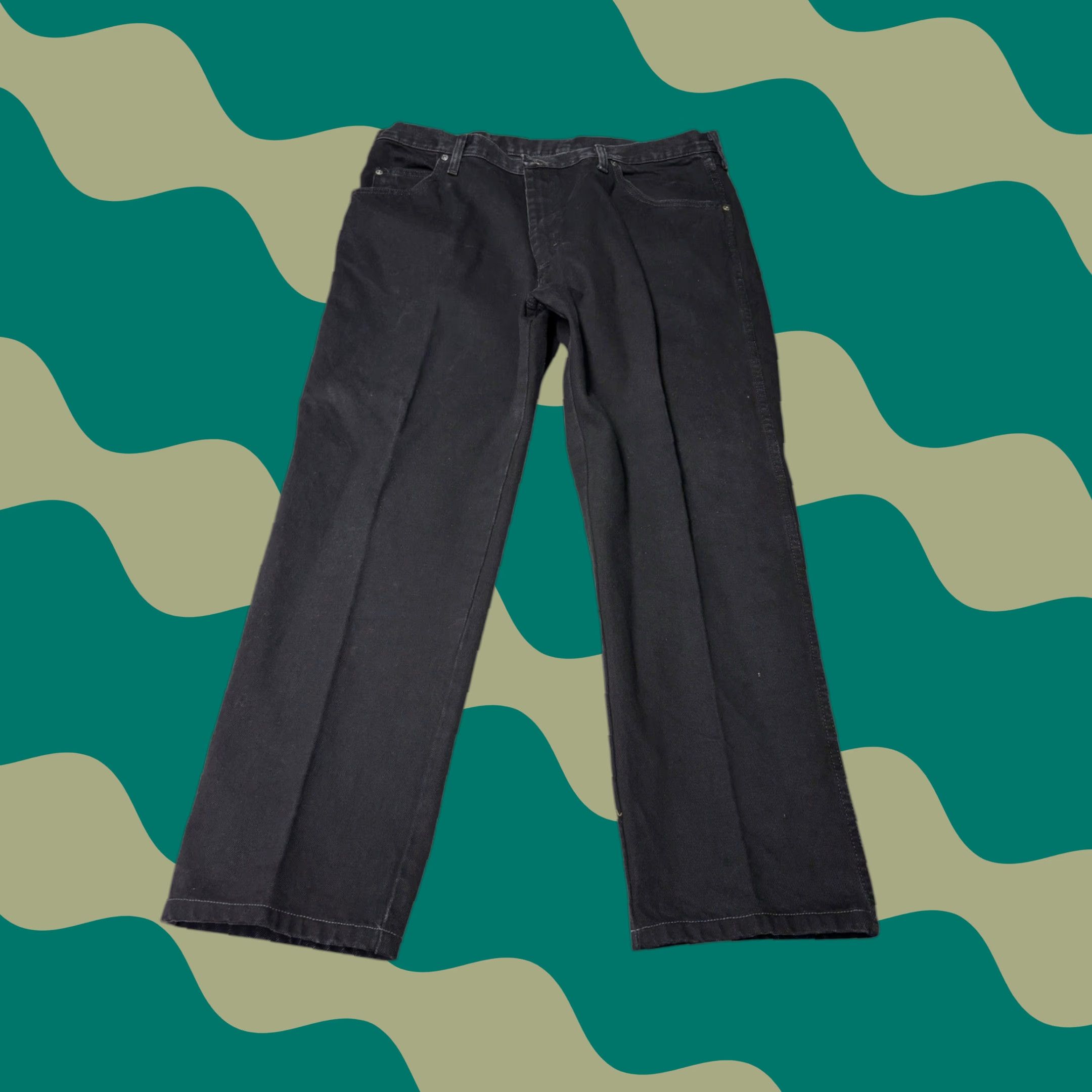 Wrangler Wrangler Jeans Regular Fit Black 40x30 Straight Men 96501CB Denim 5-Pocket Work Casual Size US 40 / EU 56 - 1 Thumbnail