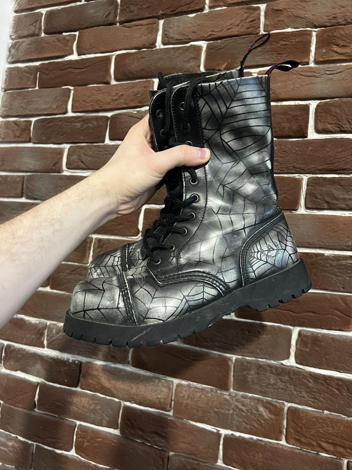 Seditionaries Rare Avant Garde High Top Platform Spider Web Boots Y2K Goth Size US 7 / IT 37 - 9 Thumbnail
