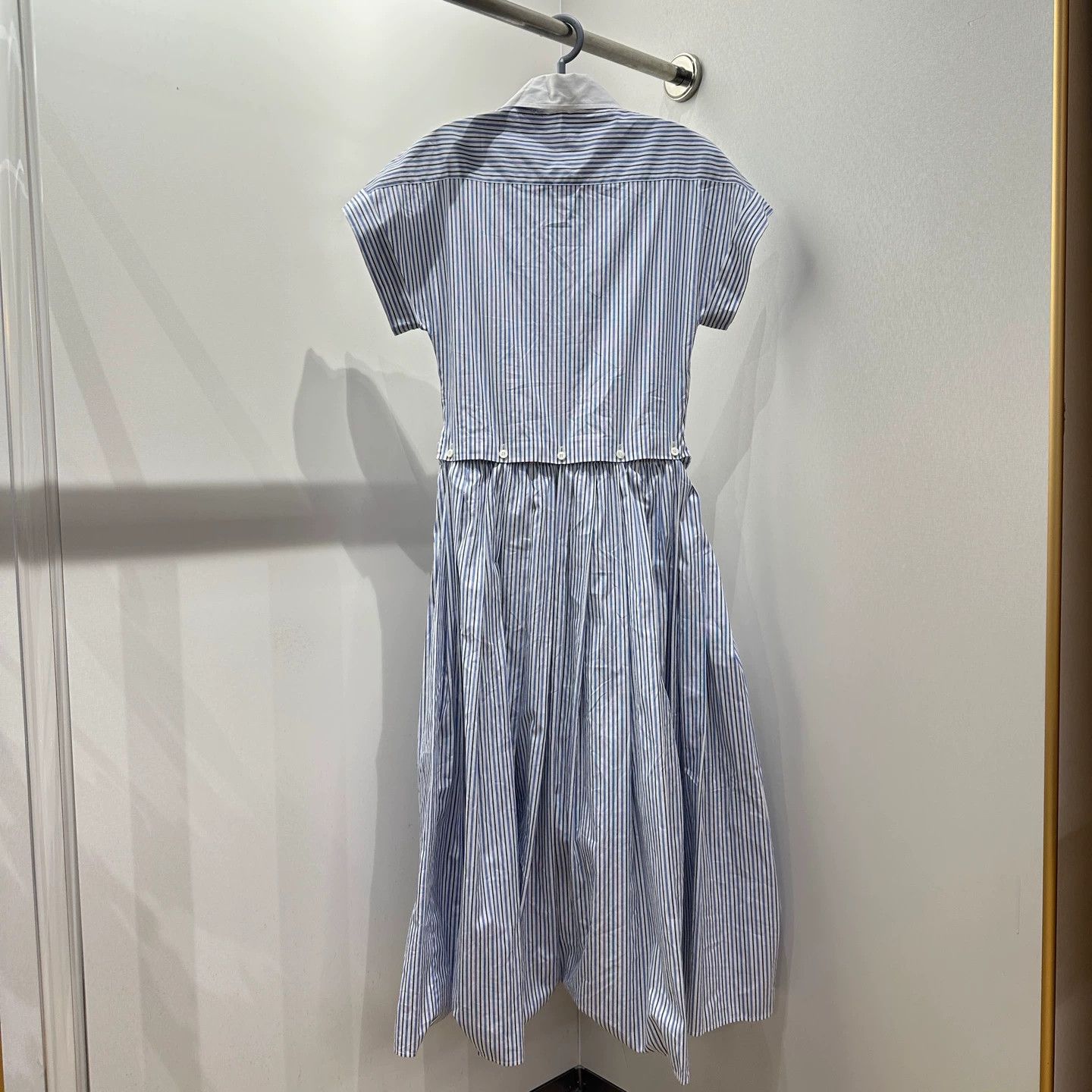 Miu Miu MIU MIU logo striped rem coll short slv dress 38 Size XS / US 0-2 / IT 36-38 - 2 Thumbnail