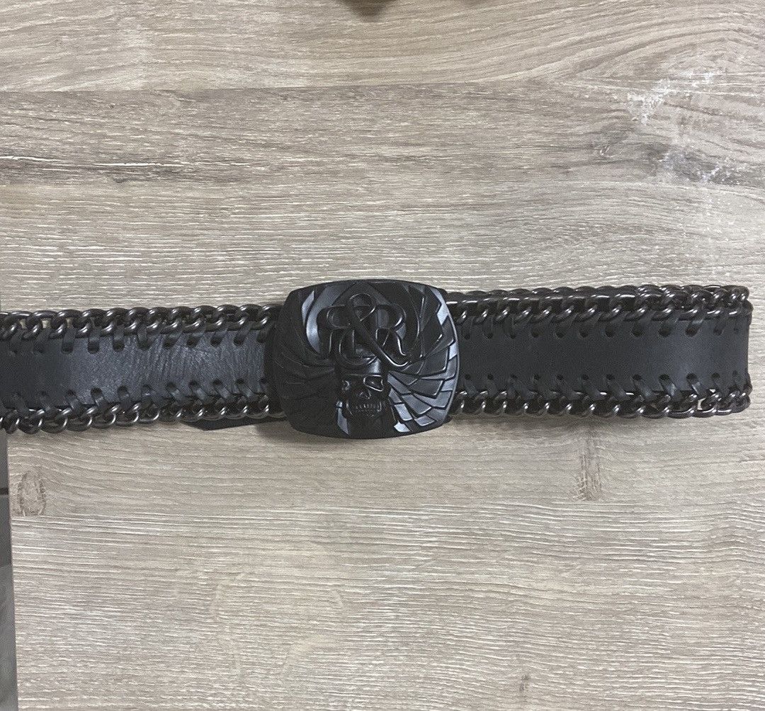 Rock & Republic × Vintage Vintage Rock & Republic Skull Wing Logo Heavy Metal Belt Size 32 - 2 Thumbnail