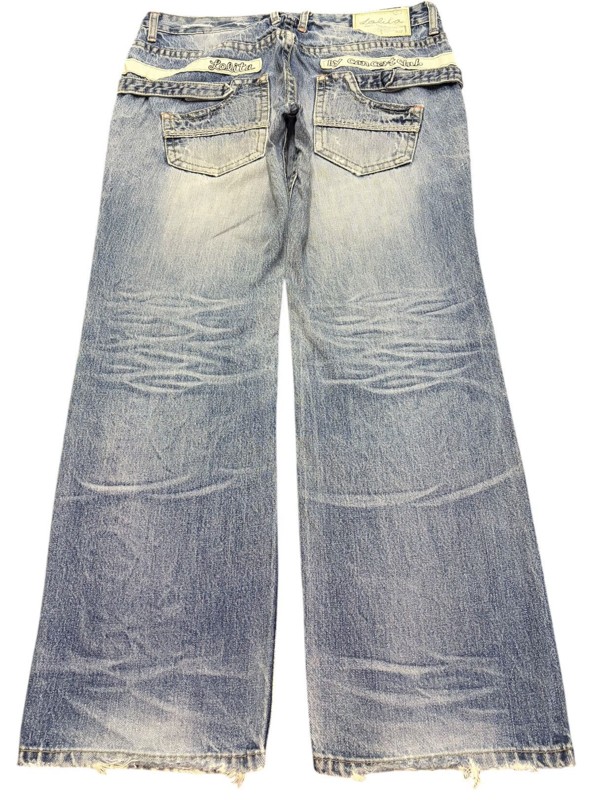 Fubu Vintage Lolita Club Faded Wash Distress Baggy Jeans Size US 36 / EU 52 - 2 Thumbnail
