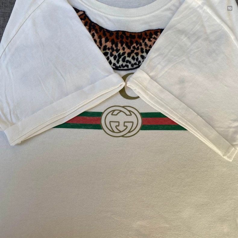 Gucci Gucci Cotton Short Sleeve TShirt with Leopard-2505 Size US L / EU 52-54 / 3 - 5 Thumbnail
