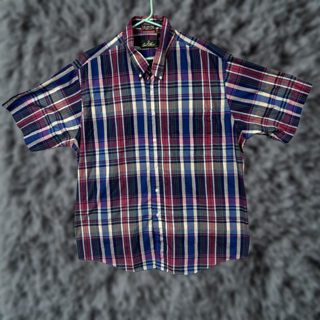 Bill Blass Bill Blass Signature Shirt Mens 2XL Multicolor Plaid Short Sleeve Preppy Casual Shirt Size US XXL / EU 58 / 5 - 1 Thumbnail