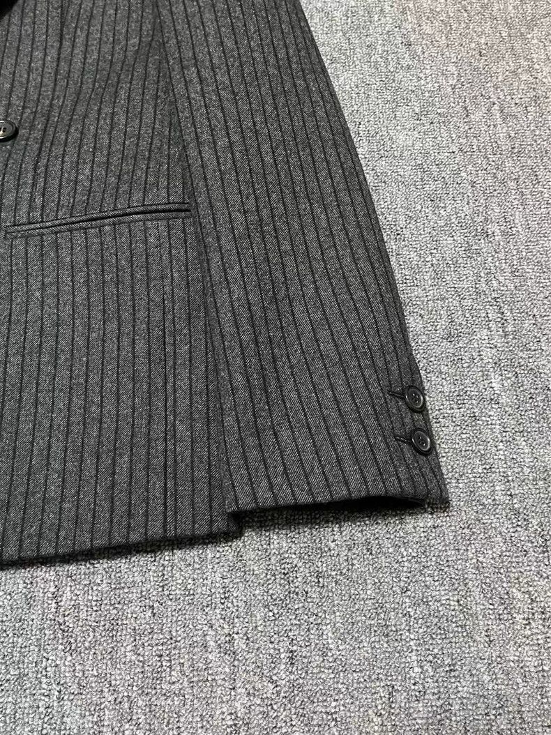 Saint Laurent Paris Saint Laurent Paris Grey vertical striped wool blazer jacke Size US S / EU 44-46 / 1 - 5 Thumbnail