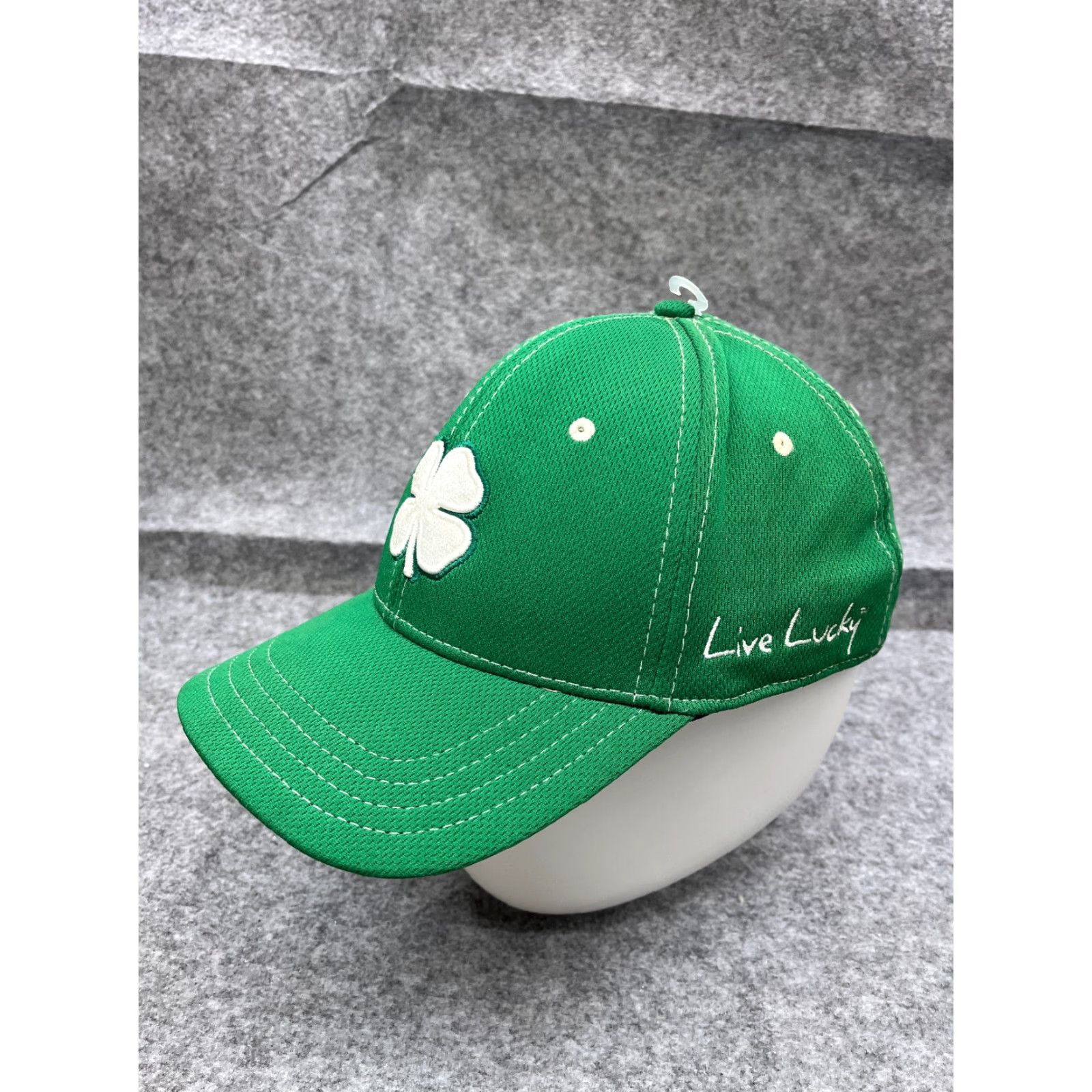 Vintage Black Clover Cap Hat Fitted Adult One Size Green Polyester Live Outdoors Lucky Size ONE SIZE - 4 Thumbnail