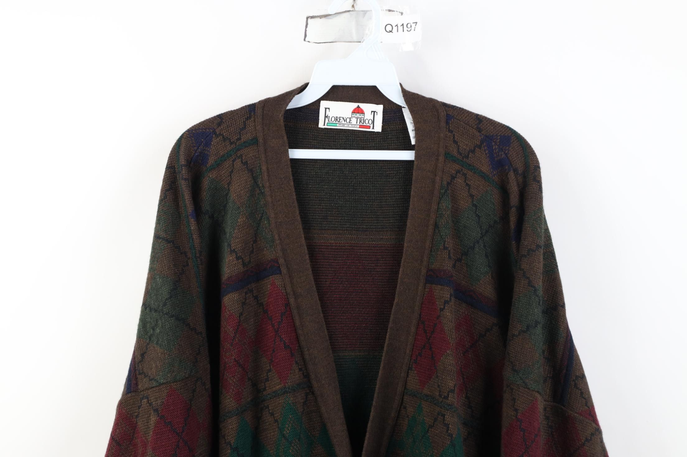 Vintage Vintage 90s Streetwear Knit Argyle Diamond Cardigan Sweater Size US XXL / EU 58 / 5 - 2 Thumbnail
