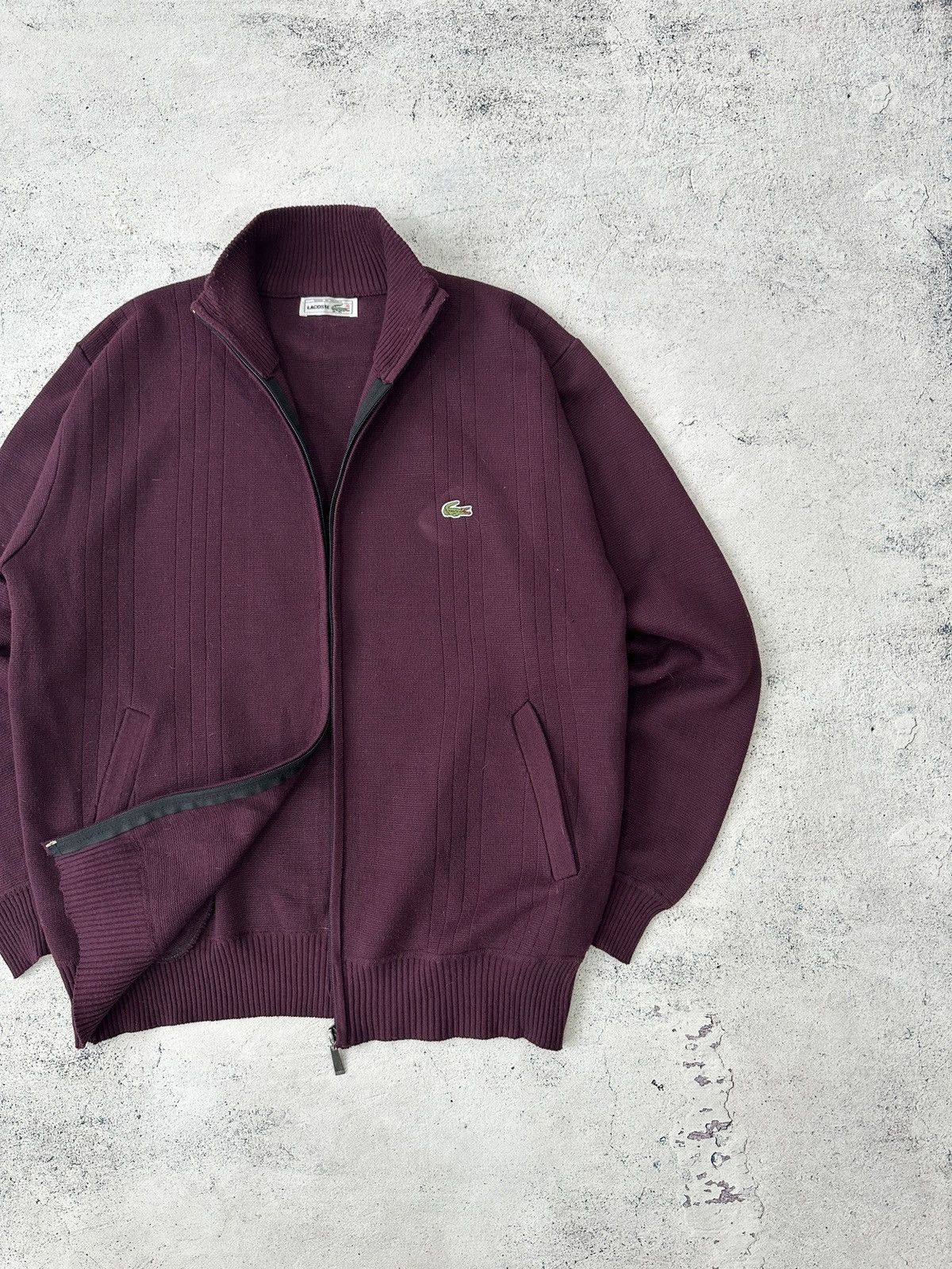 Lacoste × Vintage Vintage Lacoste Zip Up Sweater Size US L / EU 52-54 / 3 - 2 Thumbnail