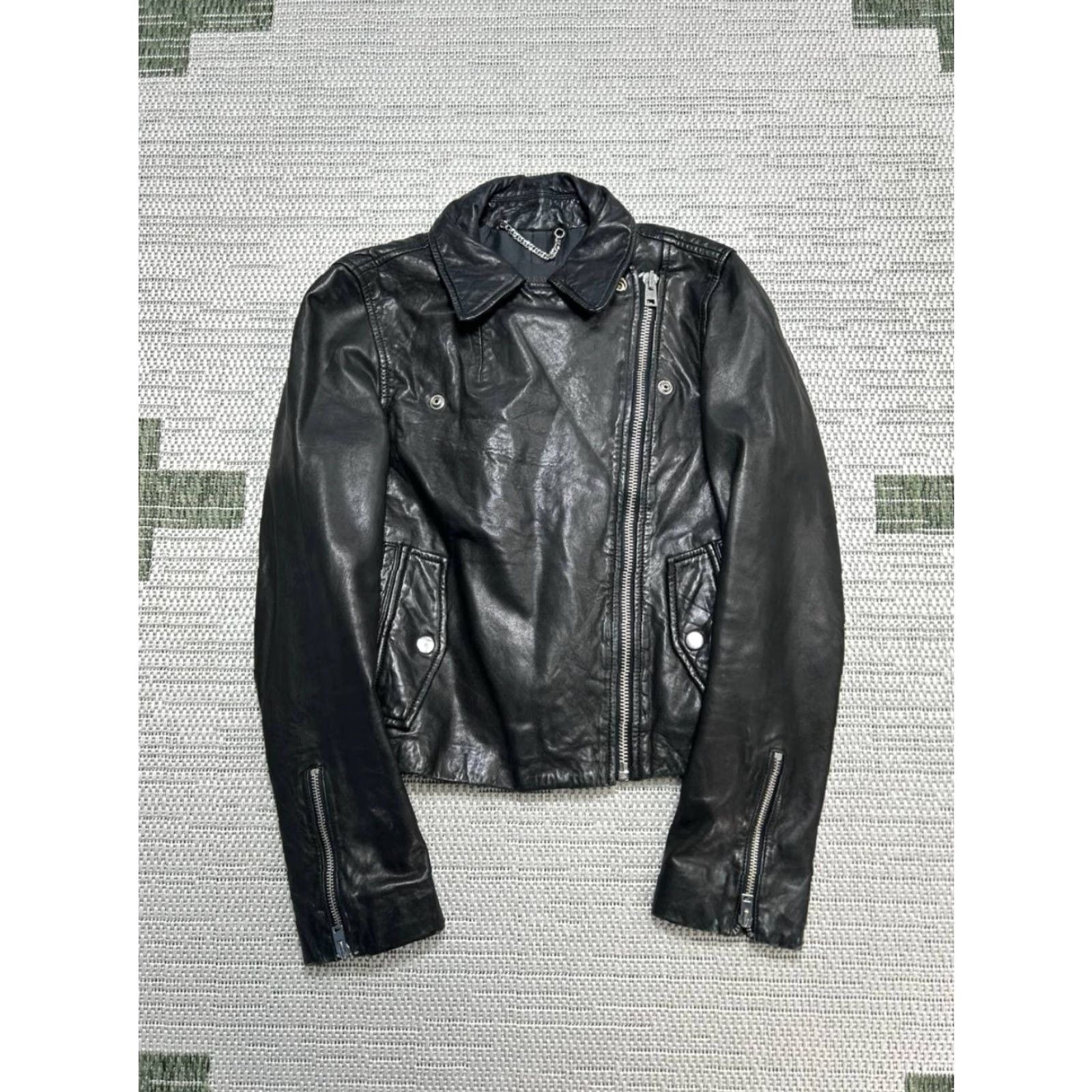 J.Crew J.CREW Moto Jacket Womens XXS Black Leather Cropped Fit Asymmetric Zip Jacket Size XXS / US 00 / IT 34 - 2 Thumbnail