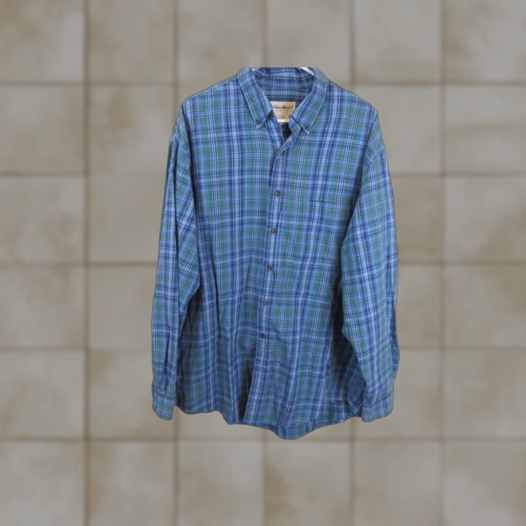 Eddie Bauer Eddie Bauer Button-Up Shirt Men Regular L Blue Green Plaid Multicolor Long Sleeve Front Button Down Shirt Size US L / EU 52-54 / 3 - 1 Thumbnail