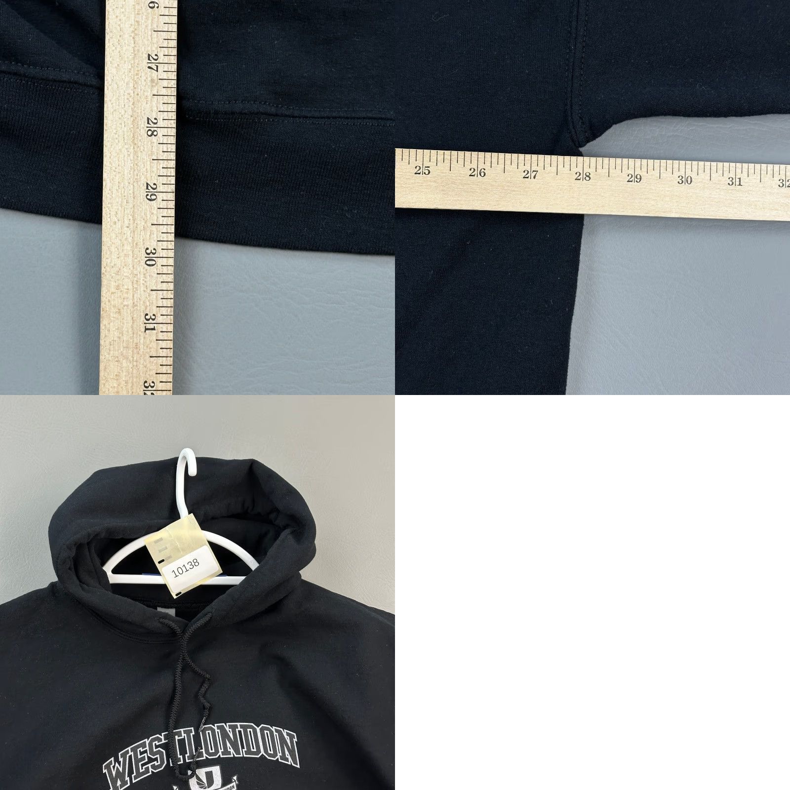 Gildan West London University Hoodie Mens 3XL Black Gildan Logo Spell Out Pullover Size US XXL / EU 58 / 5 - 8 Thumbnail