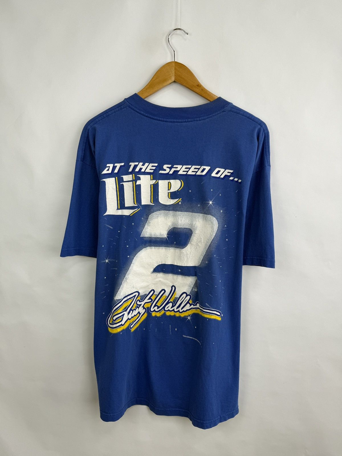 Gildan 🇺🇸 Vintage 90s Rusty Wallace NASCAR Racing Made in USA Tee Size US XL / EU 56 / 4 - 11 Thumbnail