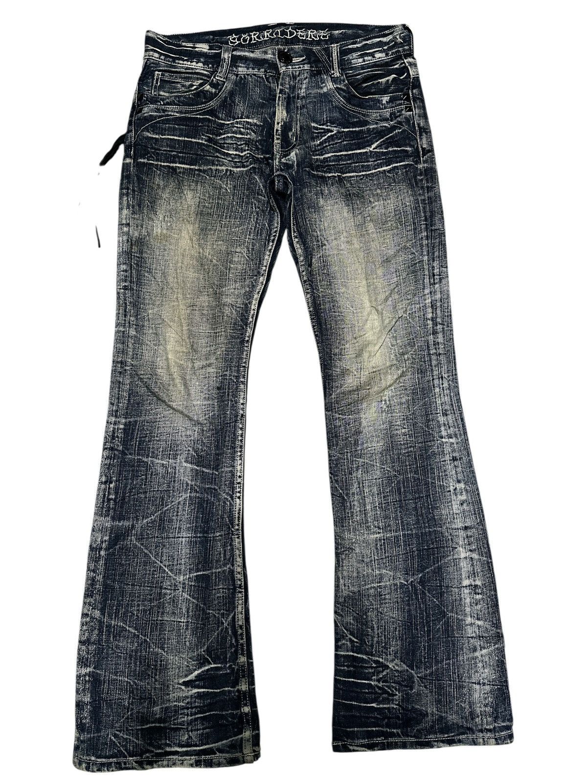 Japanese Brand 2000s Sorridere Mudwax Flare Distress 🎌💥 Size US 34 / EU 50 - 8 Thumbnail