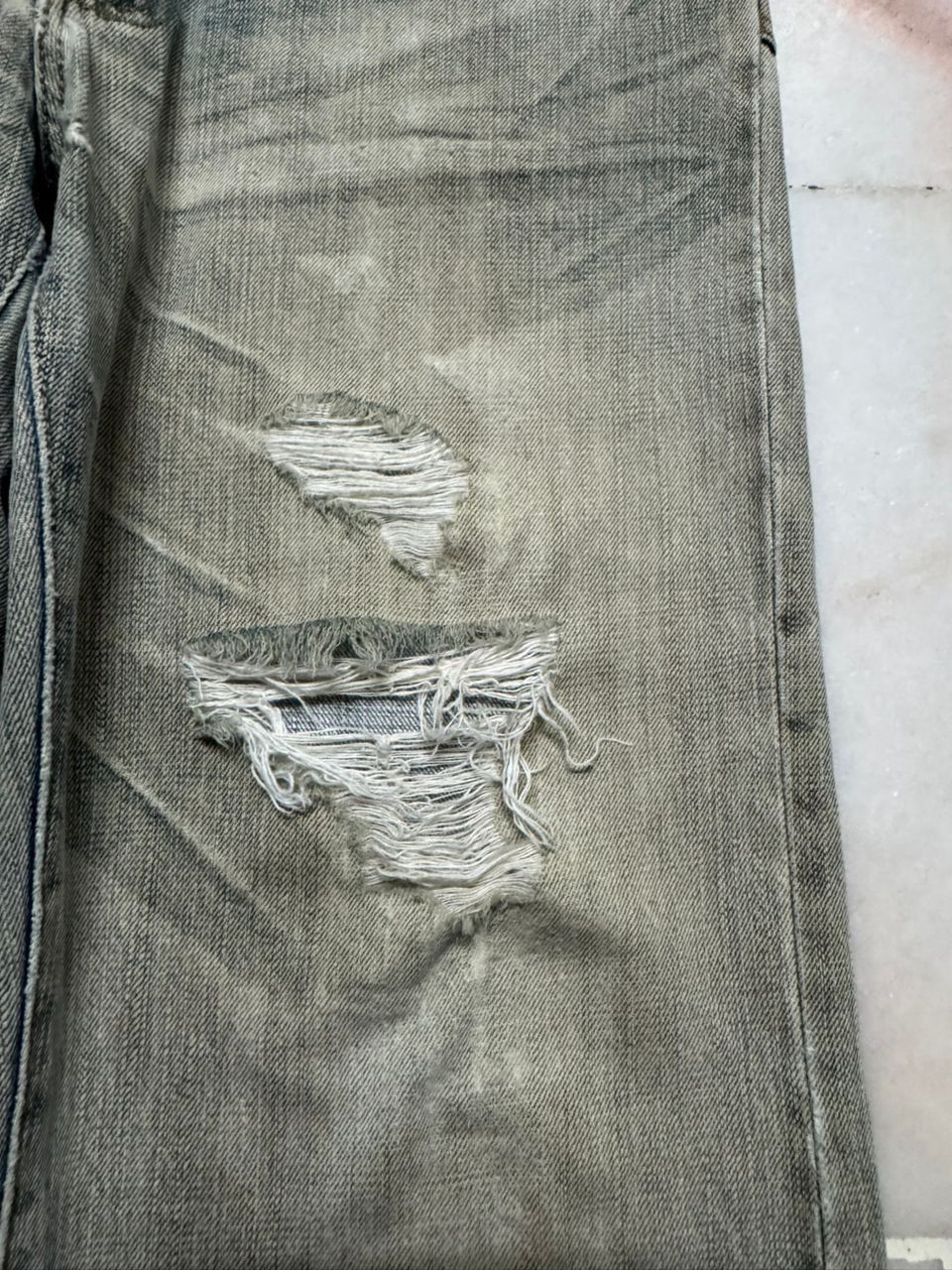 Vintage 💥Grunge💥Montage Very Rare Thrashed Rusty Insane Baggy Jean Size US 30 / EU 46 - 9 Thumbnail