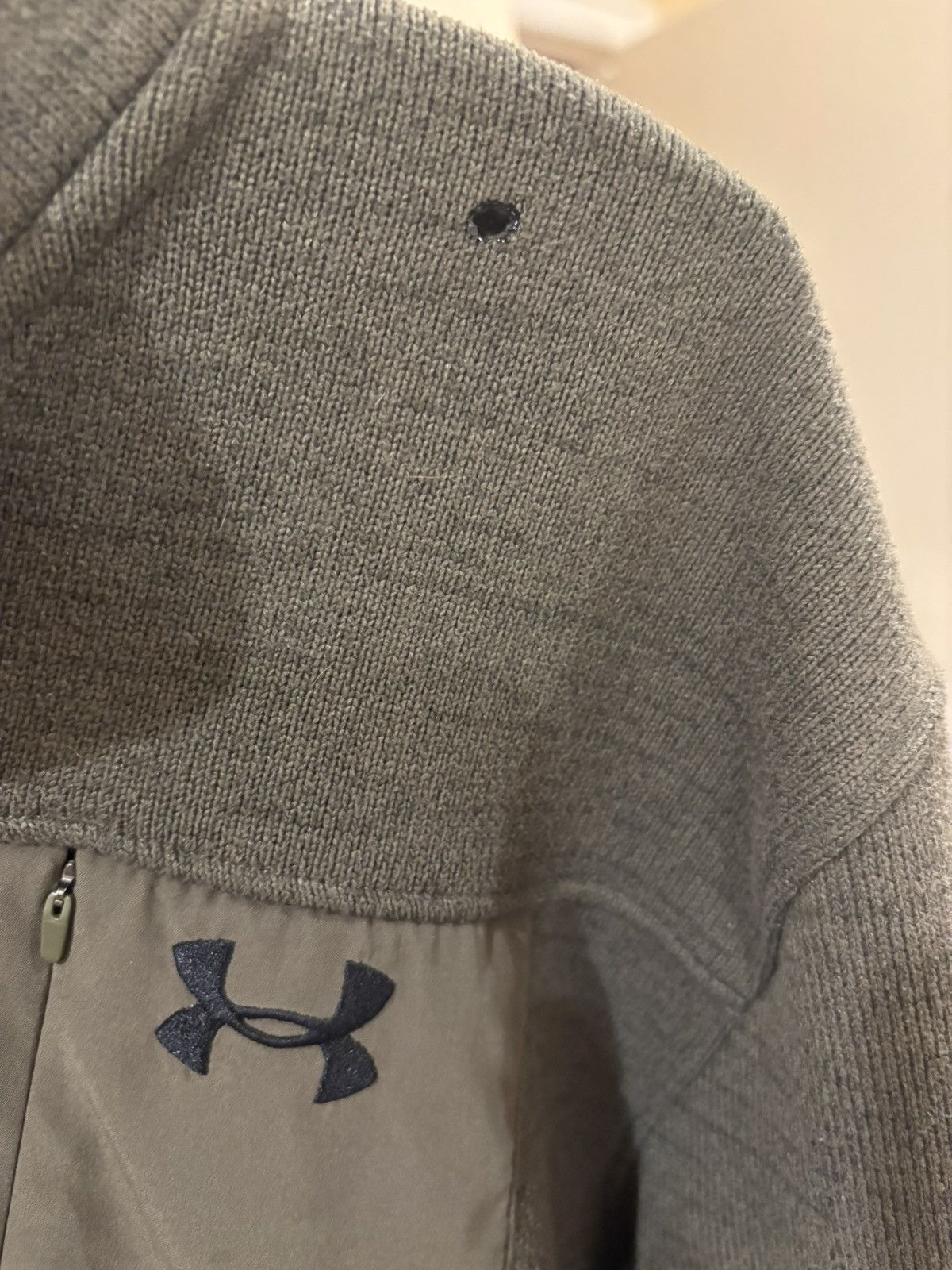 Under Armour Under Armour Olive Green Quarter Button Fleece Size US XL / EU 56 / 4 - 4 Thumbnail