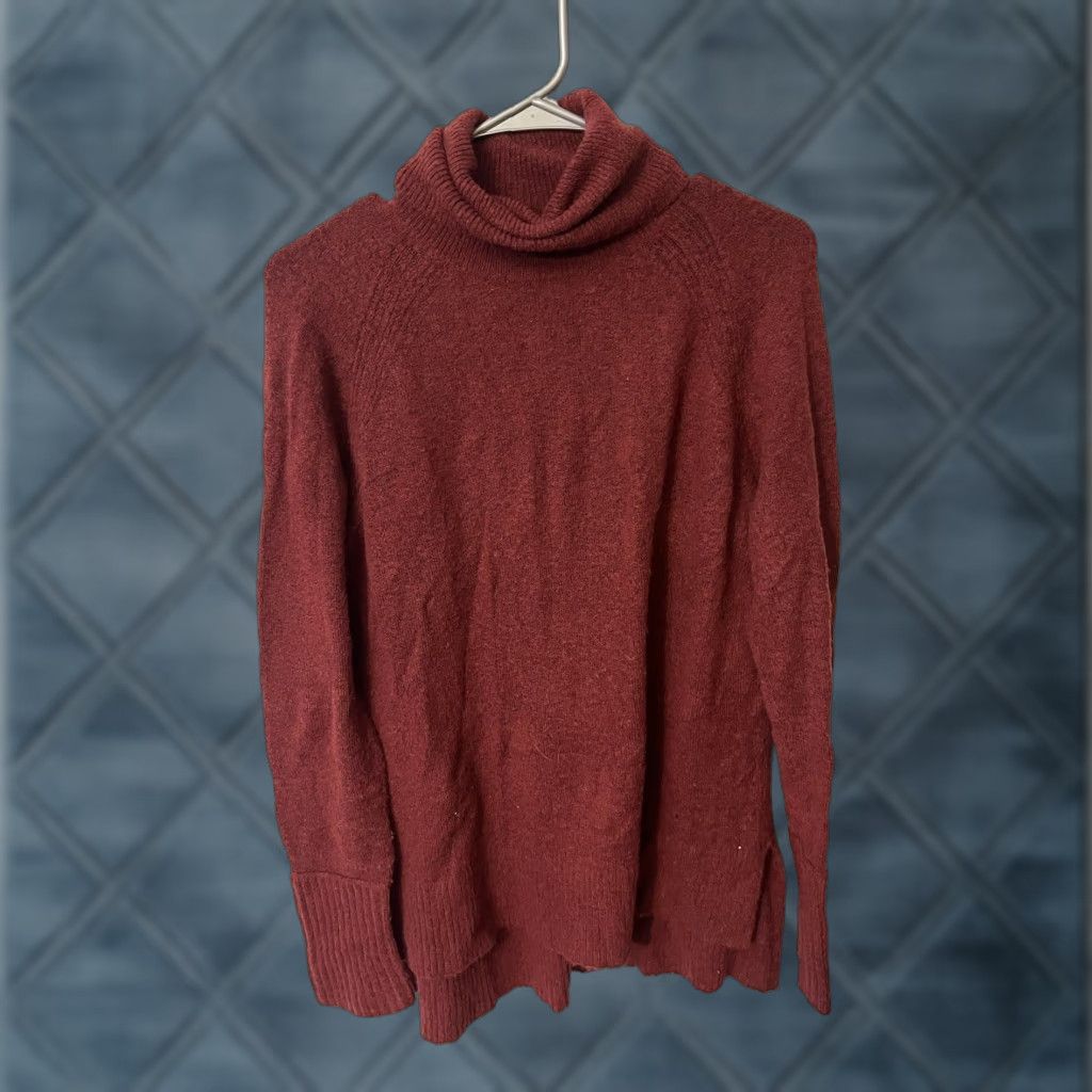 J.Crew J.CREW Turtleneck Sweater Women XS Red Maroon Side Slits H4131 Pullover Sweater Vintage/90s (if applicable) Mens Womens Size XS / US 0-2 / IT 36-38 - 1 Thumbnail