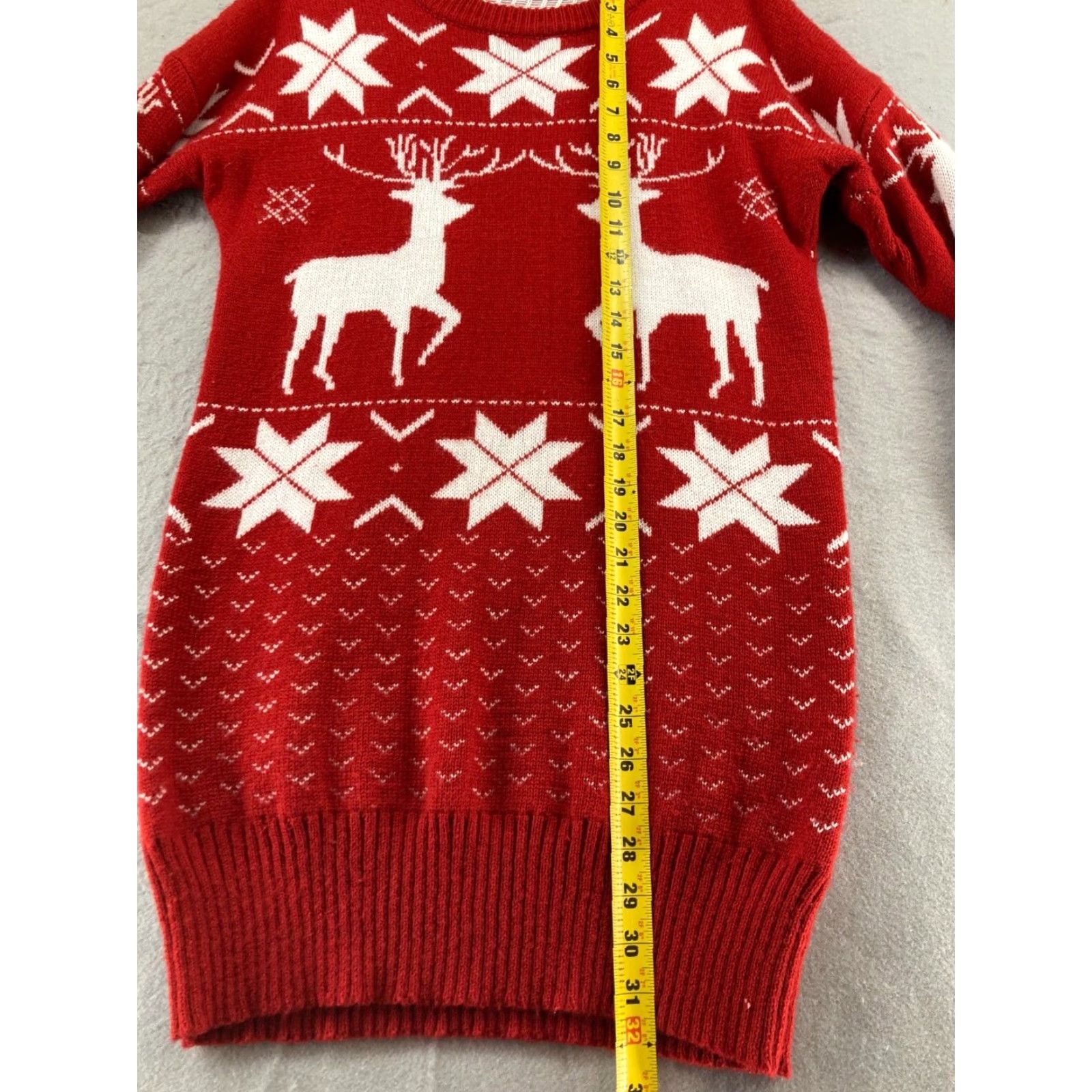 Vintage Zanzea Christmas Sweater Dress Womens M Red Reindeer Fair Isle Knit Tunic Long Sleeve Round Neck Winter Holiday Casual Party/Cocktail Christmas Size M / US 6-8 / IT 42-44 - 6 Thumbnail