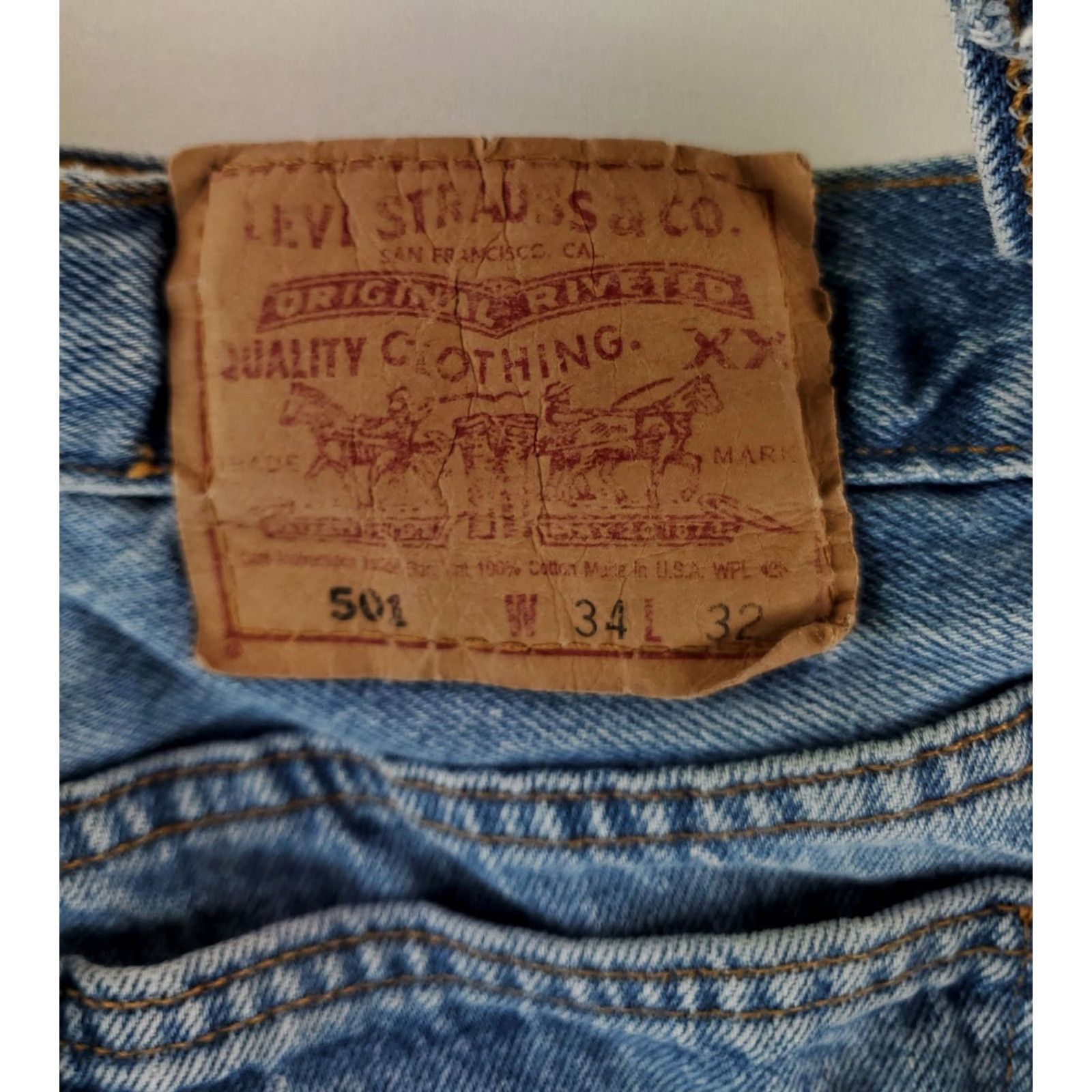 Levi's VINTAGE Levi's 501 VTG 90s Made USA Darted Mens Jeans 28x31 Actual Blue Straight 501 VTG Millennials Size US 28 / EU 44 - 7 Thumbnail