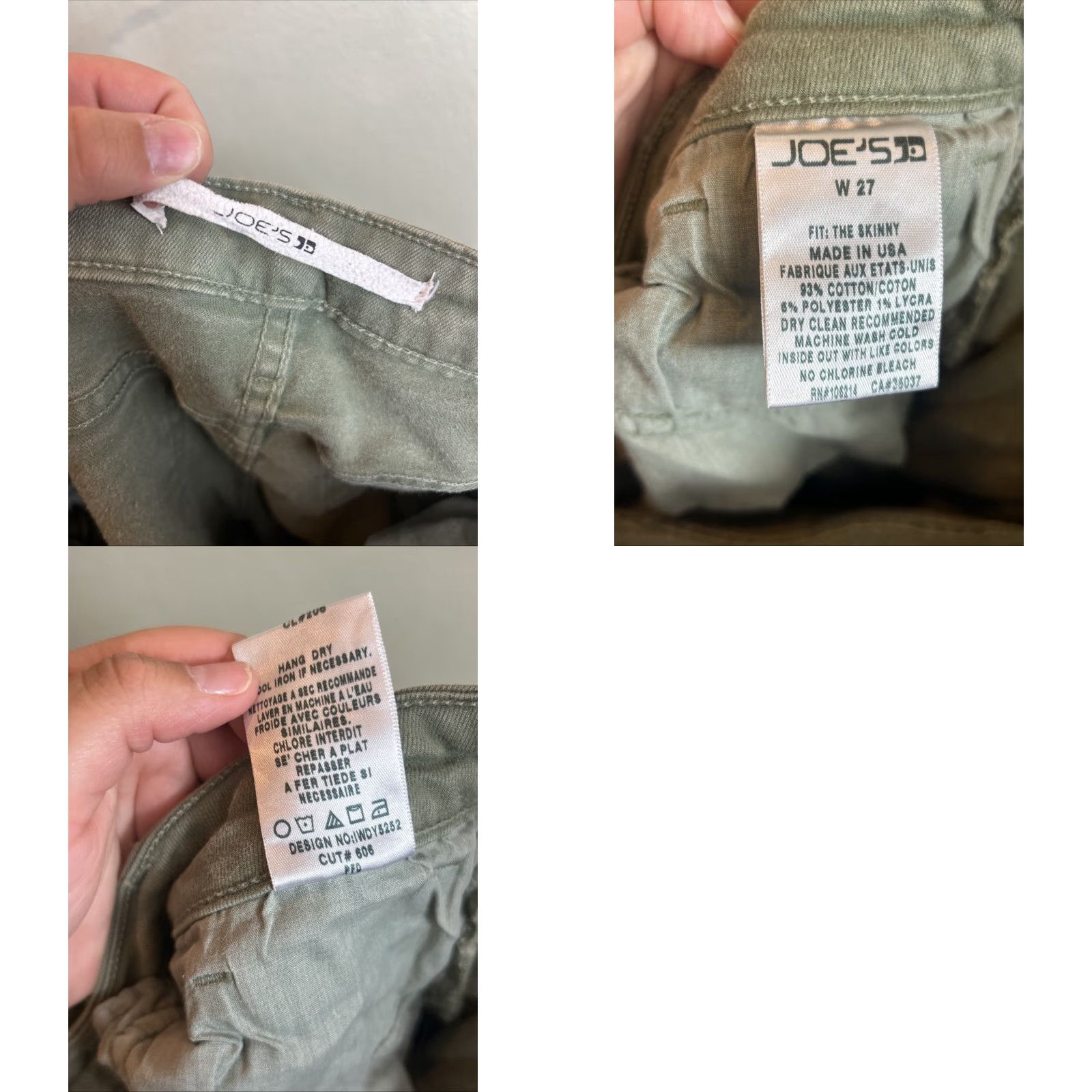 Vintage VINTAGE Joe’s Jeans Jeans Womens 27 28x31 Green Skinny USA Stretch Made in USA Womens Size 27" / US 4 / IT 40 - 9 Thumbnail