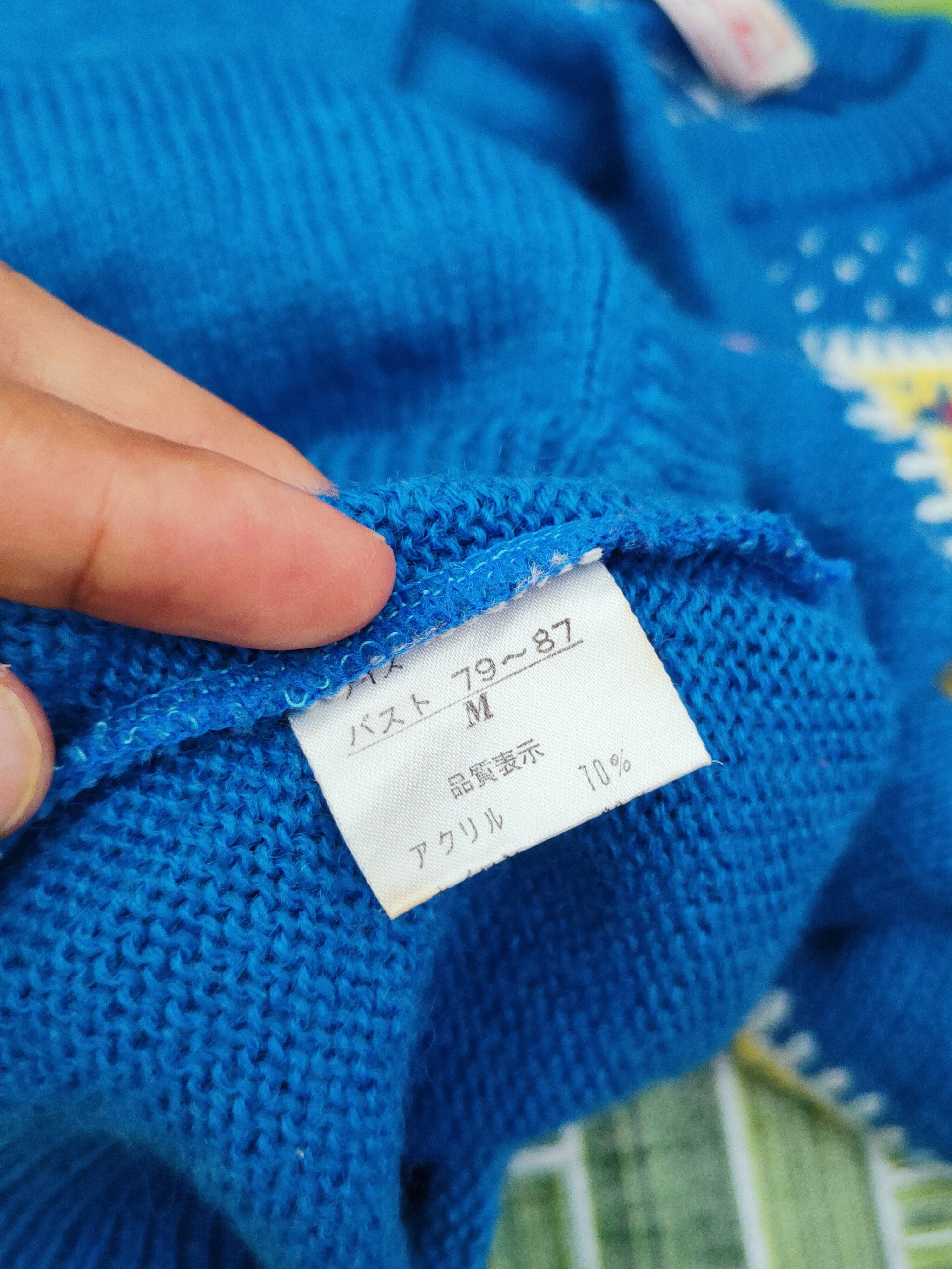 Homespun Knitwear × Japanese Brand Red Wooden Horse Blue Knitwear Cardigan #W1000 Size M / US 6-8 / IT 42-44 - 12 Thumbnail