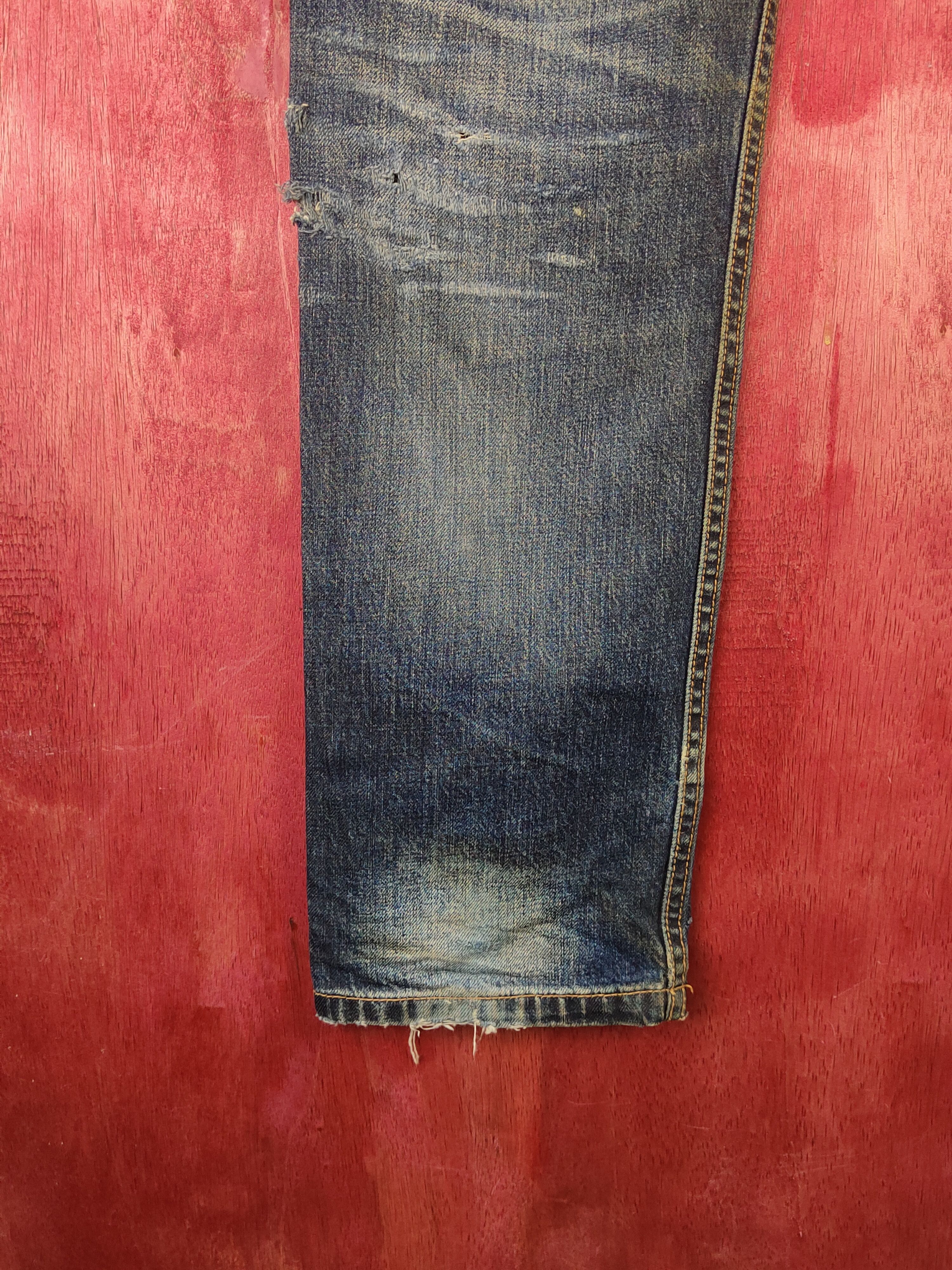 Japanese Brand Tykes Dark Blue Faded Distressed Ripped Jeans #S2141 Size US 32 / EU 48 - 11 Thumbnail