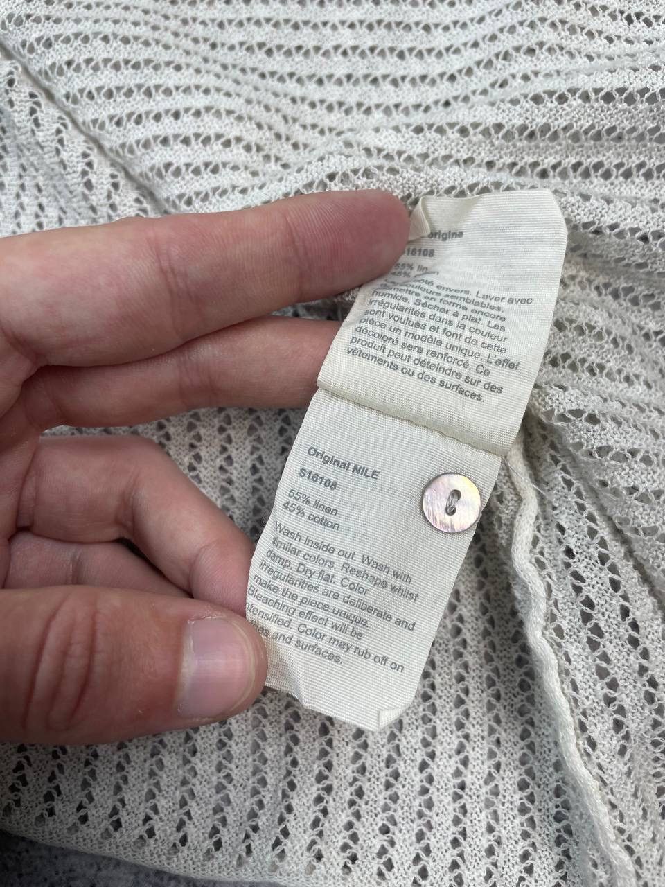 Vintage Vintage Nile Atelier Linen Mesh Knit Cardigan Sweater Y2K Size L / US 10 / IT 46 - 6 Thumbnail