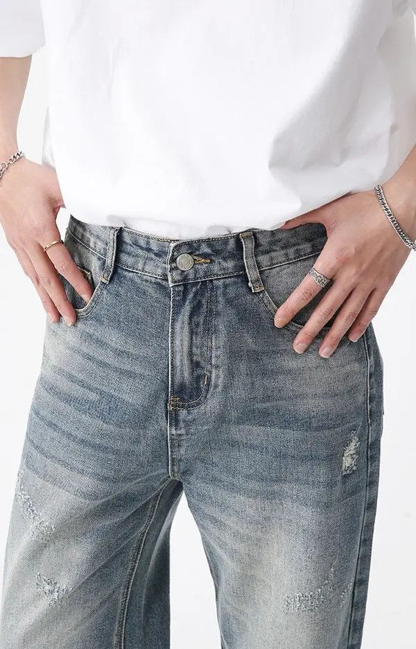 Japanese Brand Komuro x Miho Straight-leg loose-fitting distressed jeans Size US 32 / EU 48 - 6 Thumbnail