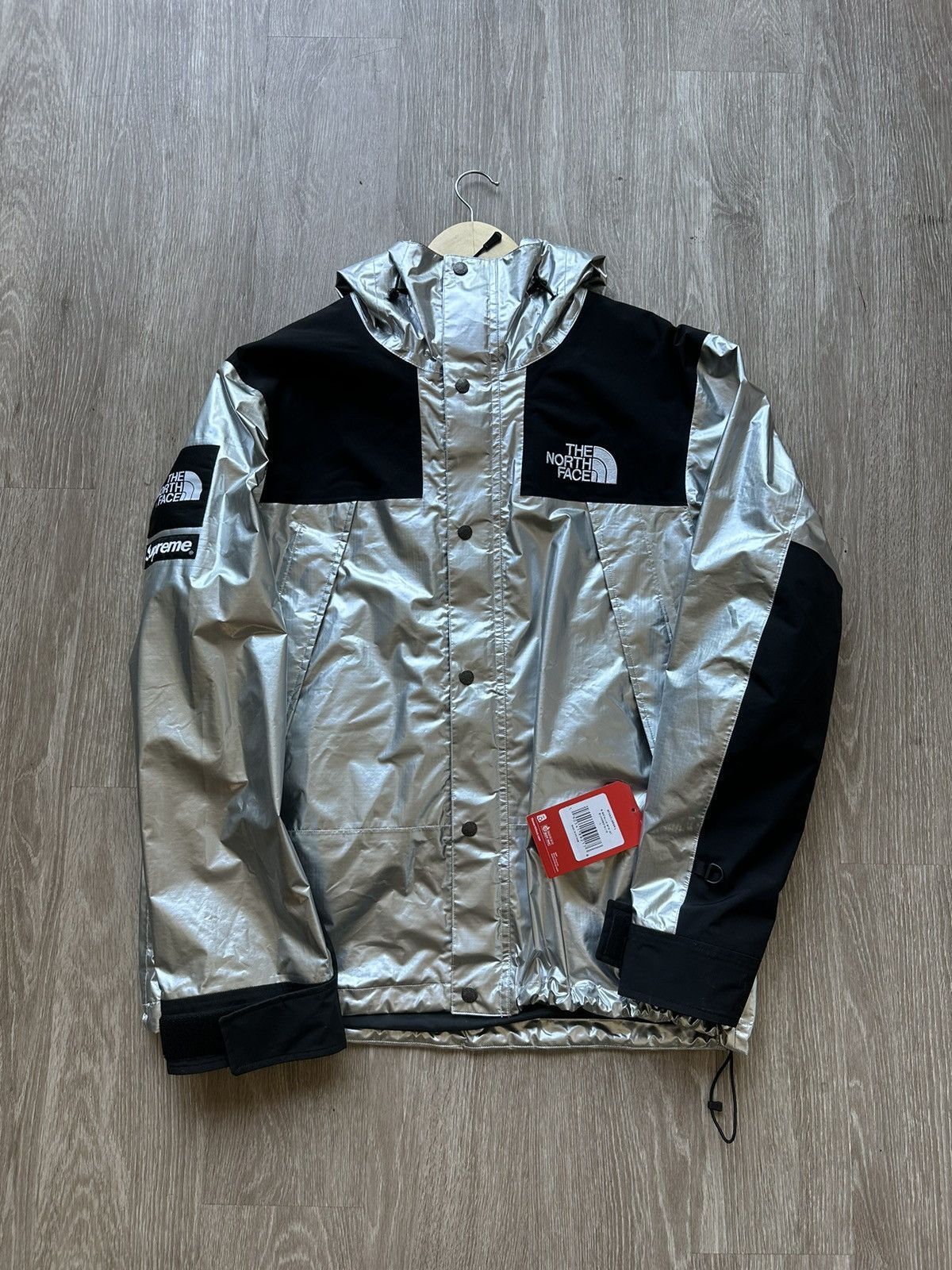 Supreme Vintage Supreme TNF Metallic Silver Jacket Grailed