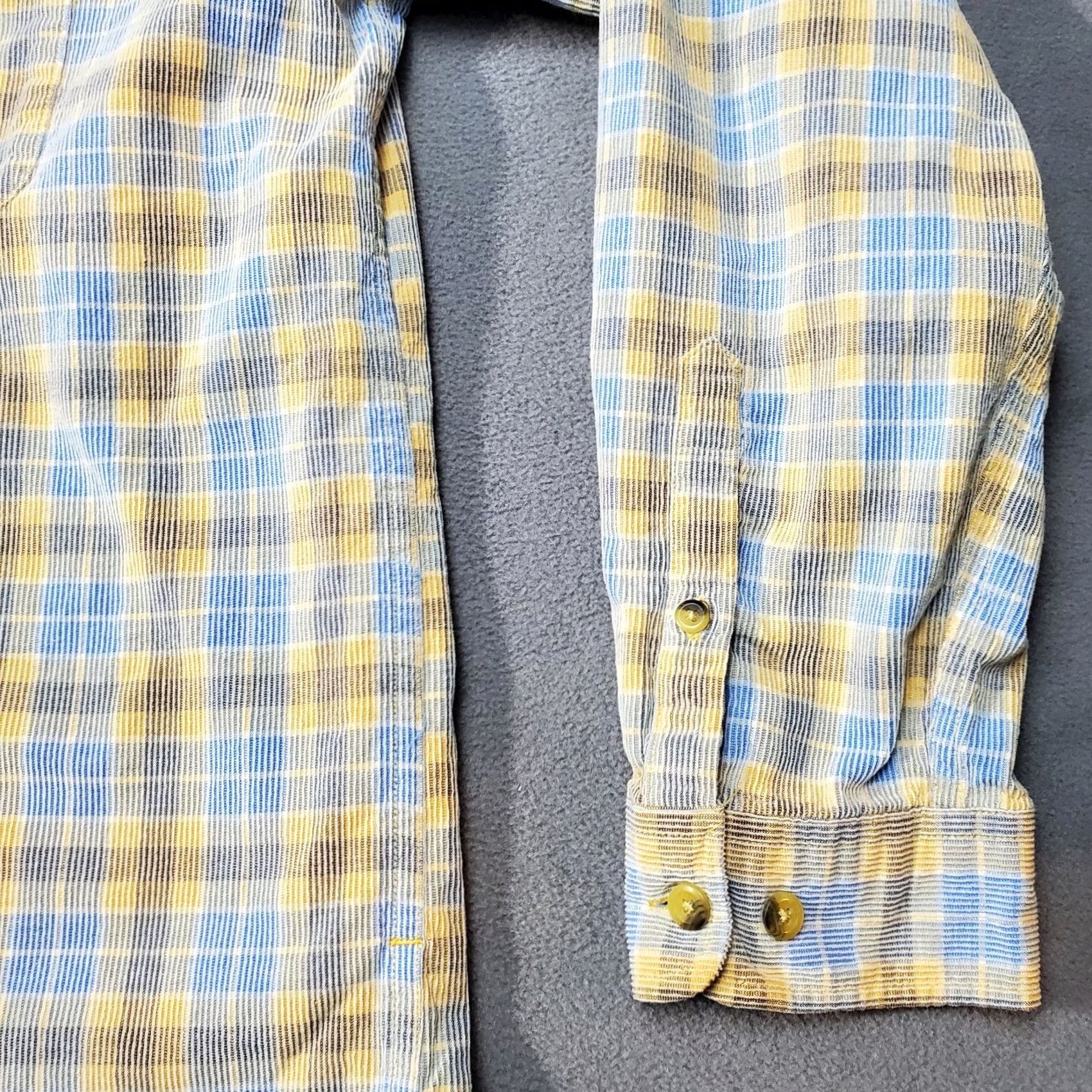The Territory Ahead Territory Ahead Shirt Mens Large Blue Yellow Plaid Corduroy Long Sleeve Button Up Size US L / EU 52-54 / 3 - 4 Thumbnail
