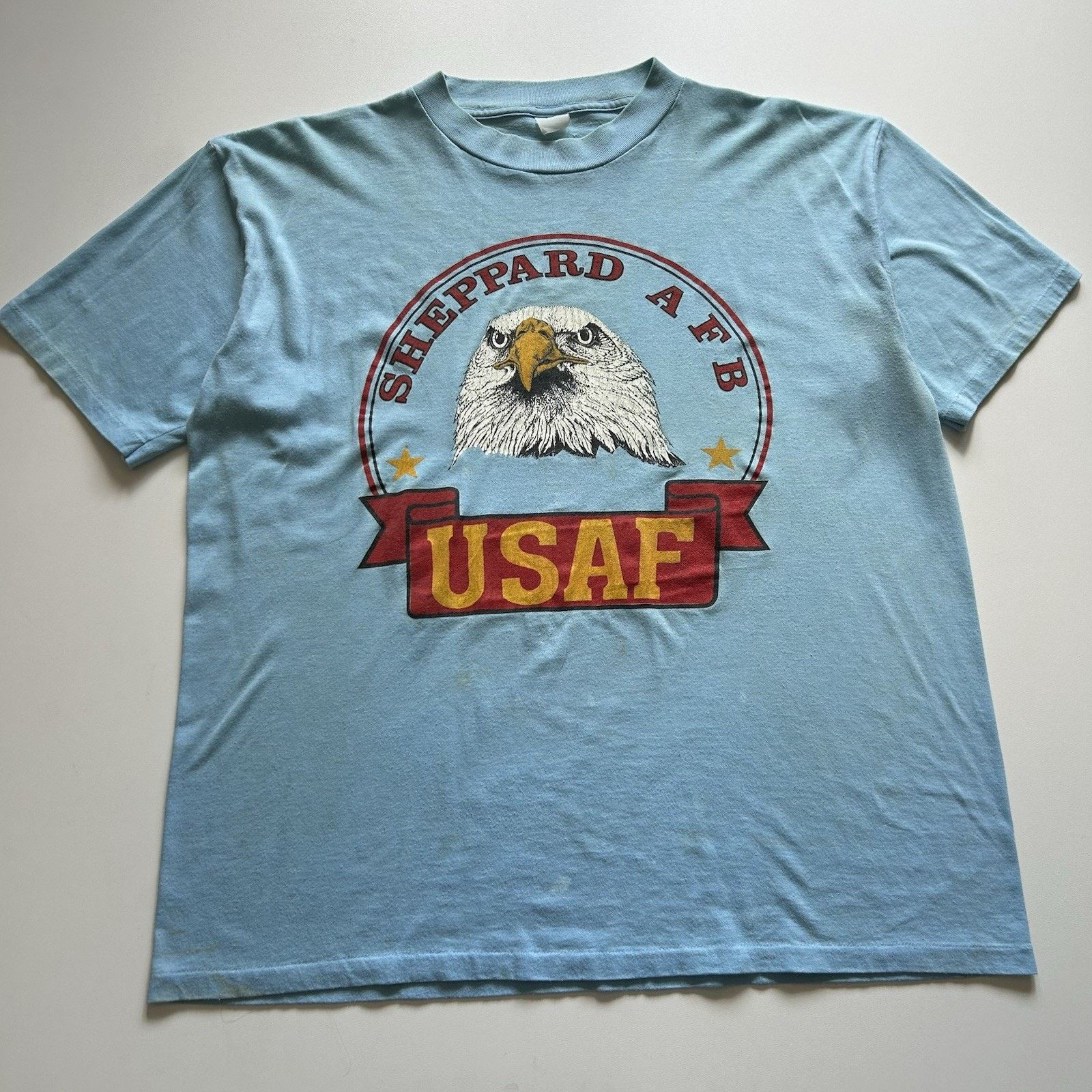 Artek × Vintage Vintage 80s USAF Sheppard AFB T Shirt XL Artex Single Stitch Size US XL / EU 56 / 4 - 1 Thumbnail