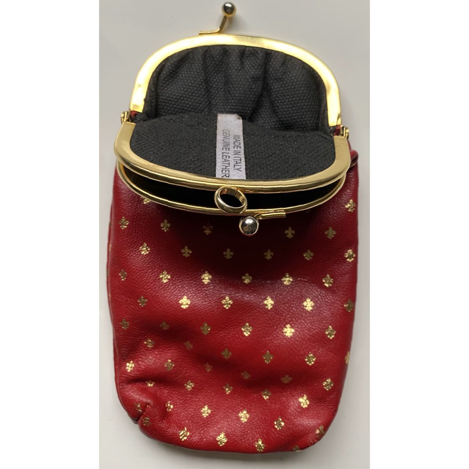 Vintage Vintage Red Leather Fleur De Lis Clutch Bag Italy Leather Clutch Red Unbranded Glasses Cig Case Vintage 90s Womens/Unisex Size ONE SIZE - 5 Thumbnail