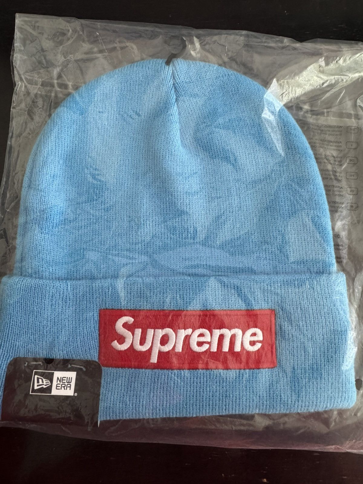 New Era × Supreme Supreme x New Era Box Logo Beanie Cyan Size ONE SIZE - 3 Thumbnail