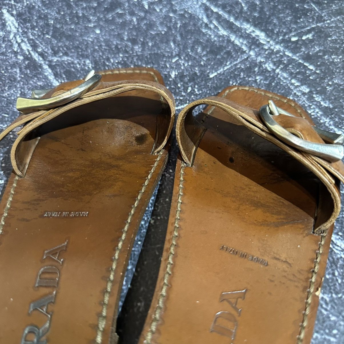 Prada VINTAGE PRADA - Women’s Leather Sandals Size 36 Size US 6 / IT 36 - 9 Thumbnail